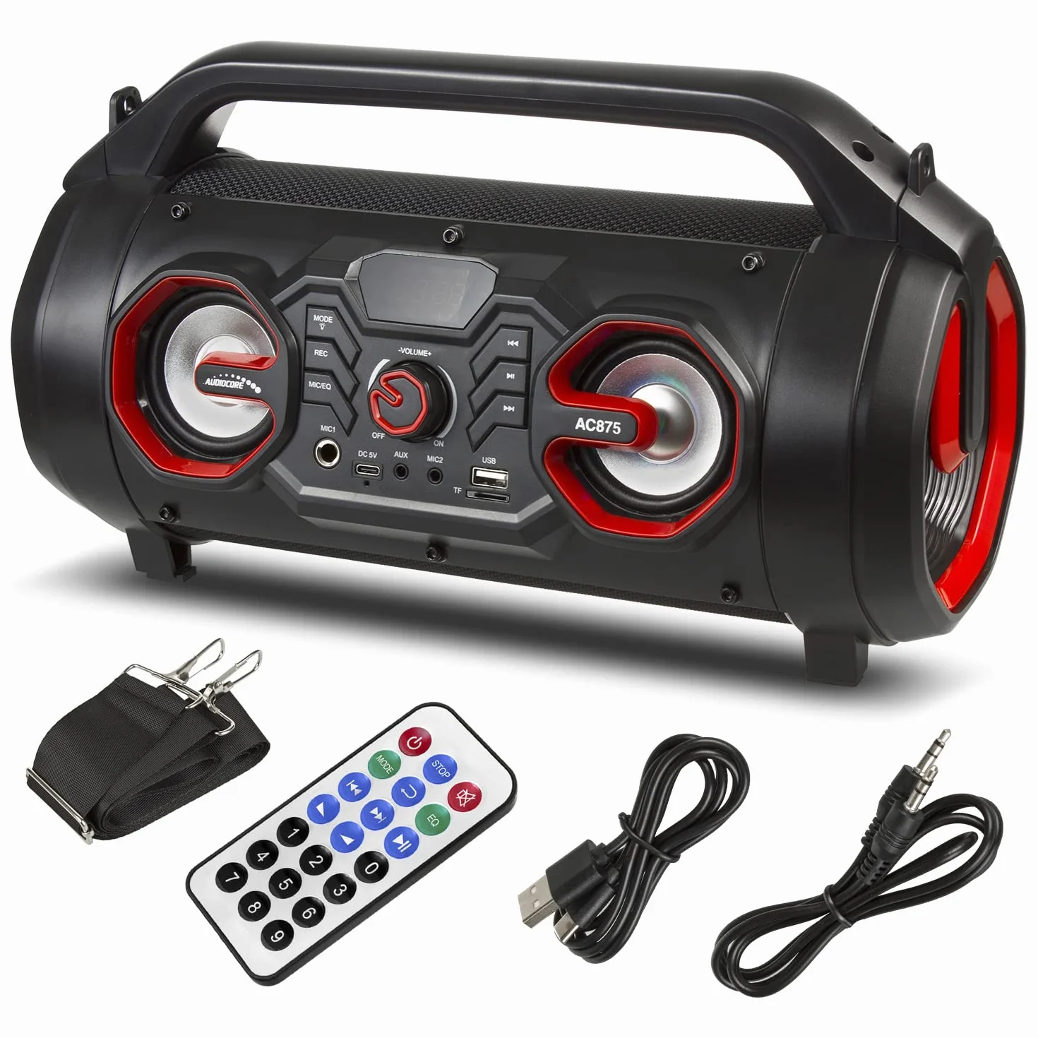 Audiocore AC875 Przenośny głośnik Bluetooth 5.0 Boombox 30W PX4 Odporny na zachlapania