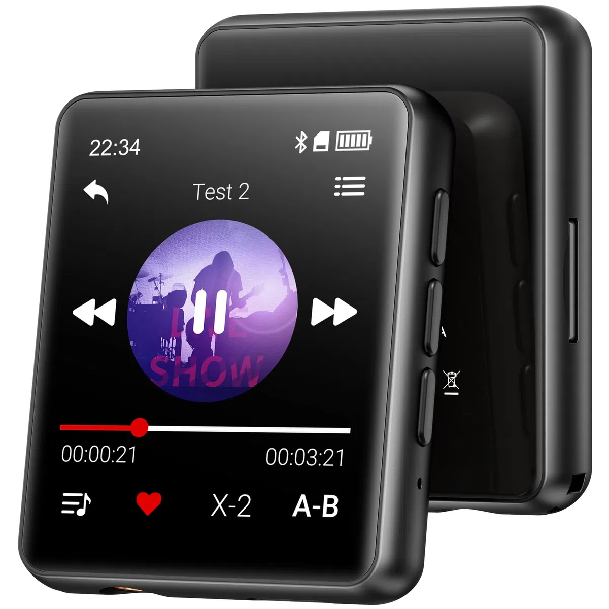 Odtwarzacz MP3 z Bluetooth - 128GB Odtwarzacz Muzyczny, Wbudowany Głośnik i radio FM, 1,8'' Mini Ekran Dotykowy MP3 - Idealny dla Dzieci i Sportu (czarny)