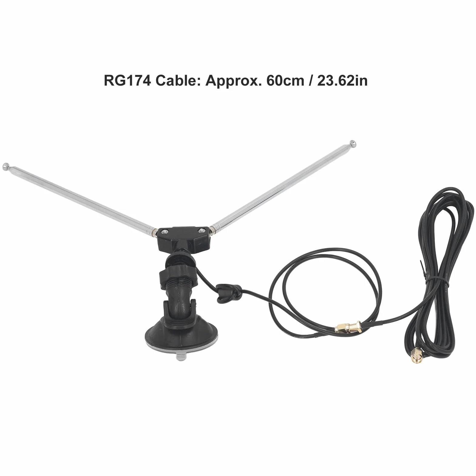 SDR Zestaw anteny odbiorczej kabel RG174 60 cm SMA VHF UHF dipol teleskopowy