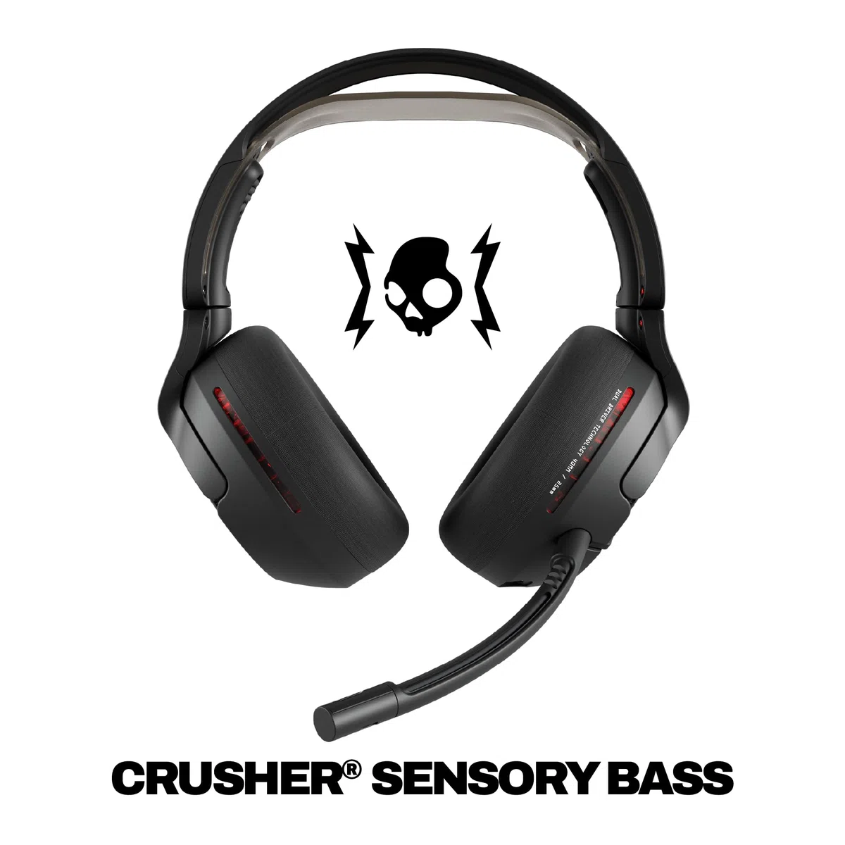 Skullcandy Crusher PLYR 720 Wireless Gaming Headset, Ultimate Immersion and Comfort, THX Spatial Audio and Multi-Sensory Bass, Removable Mic, PC, PlayStation, Nintendo, Multi-Platform - Digi-Black