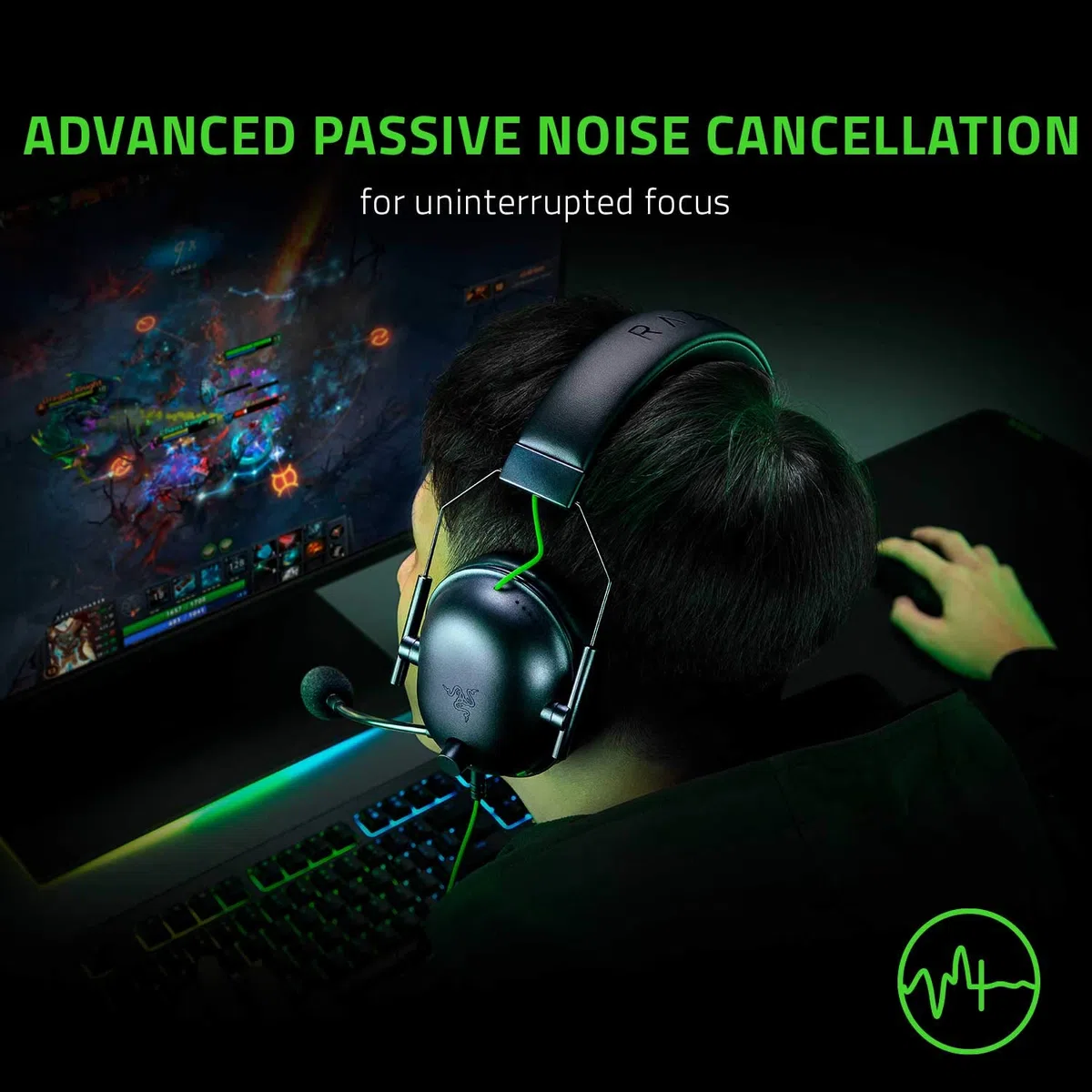 Razer Zestaw słuchawkowy do gier BlackShark V2 X: dźwięk przestrzenny 7.1, sterowniki 50 mm, poduszka z pianki z pamięcią kształtu, PC, PS4, PS5, Nintendo Switch, Xbox One, Xbox Series X i S, mobilne,