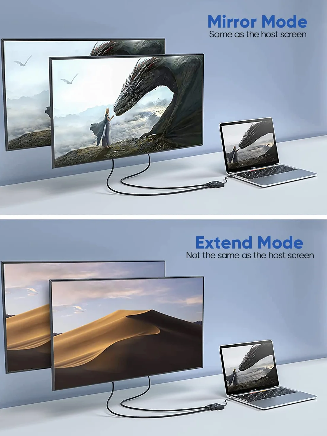 Dockteck Przejściówka z USB-C na HDMI 4K 60Hz, przejściówka 2 w 1 z VGA, do MacBook Pro/Air M1, iPad Pro/Air/Mini 6, Dell Xps 13/15