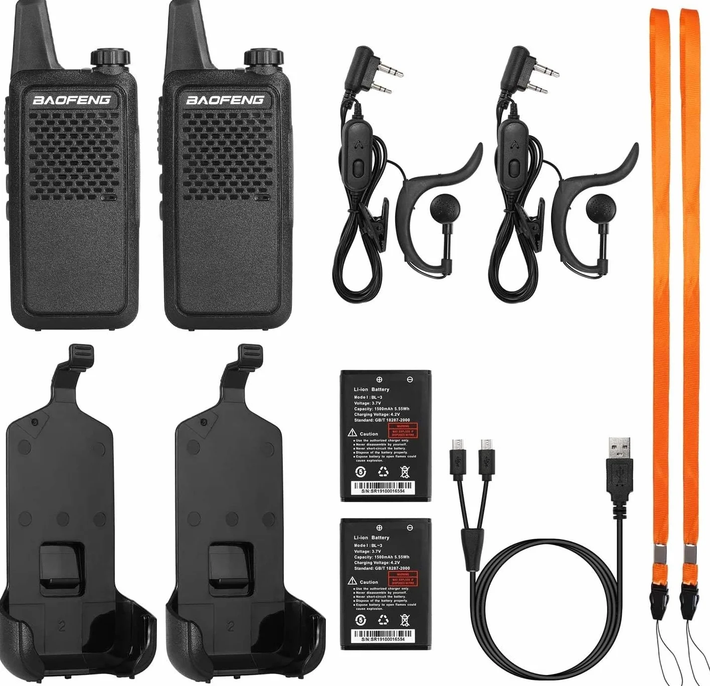 Baofeng GT-22 Krótkofalówka PMR 446 16 kanałów Zestaw 2 sztuki