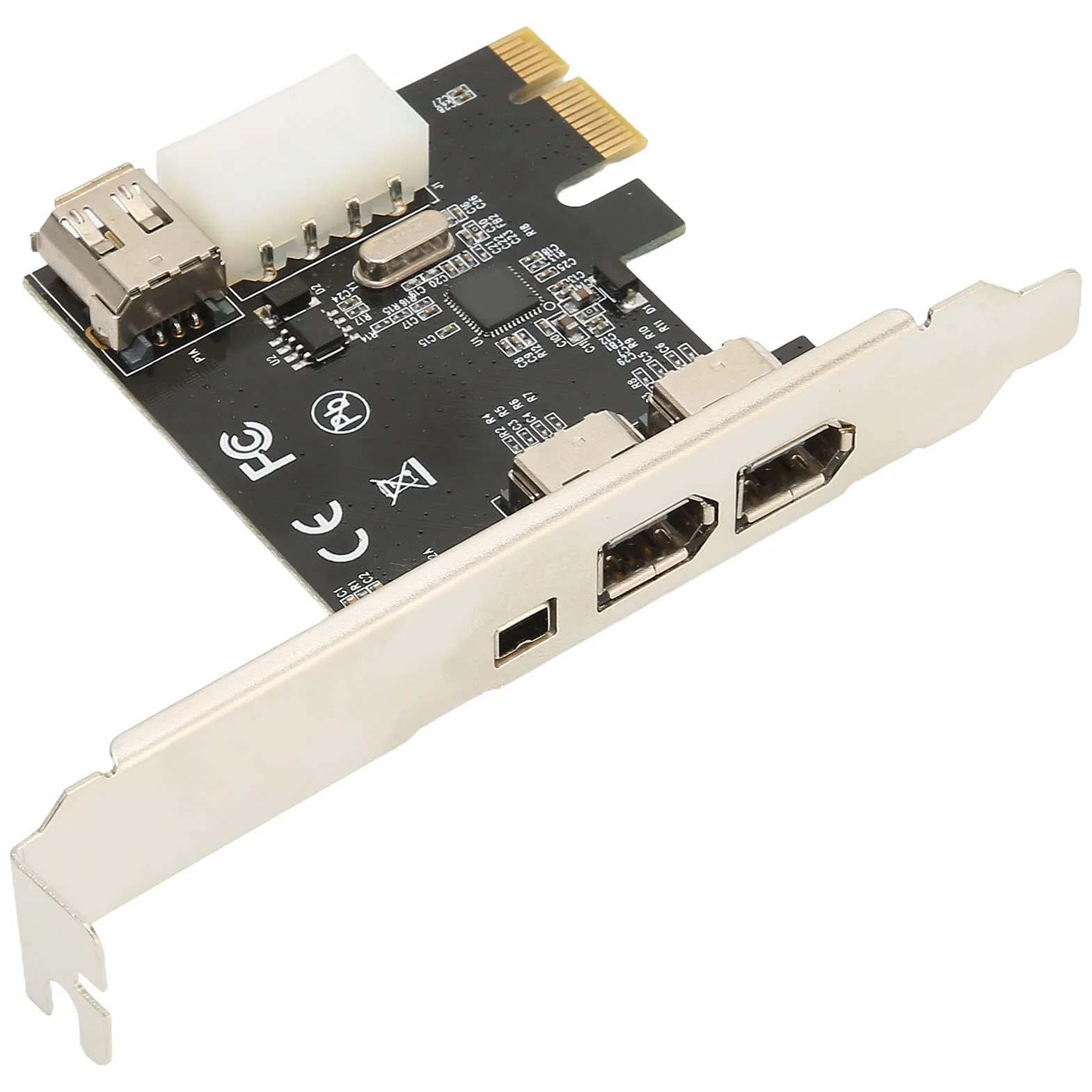 Karta Firewire High Speed ​​PCIE 1X do 1394A 2,5 Gb/s, 4 Porty Kontrolera IEEE 1394 PCI Express (3 X 6 Pin i 1 X 4 Pin), Adapter Firewire 1394a dla 7/8, dla Server