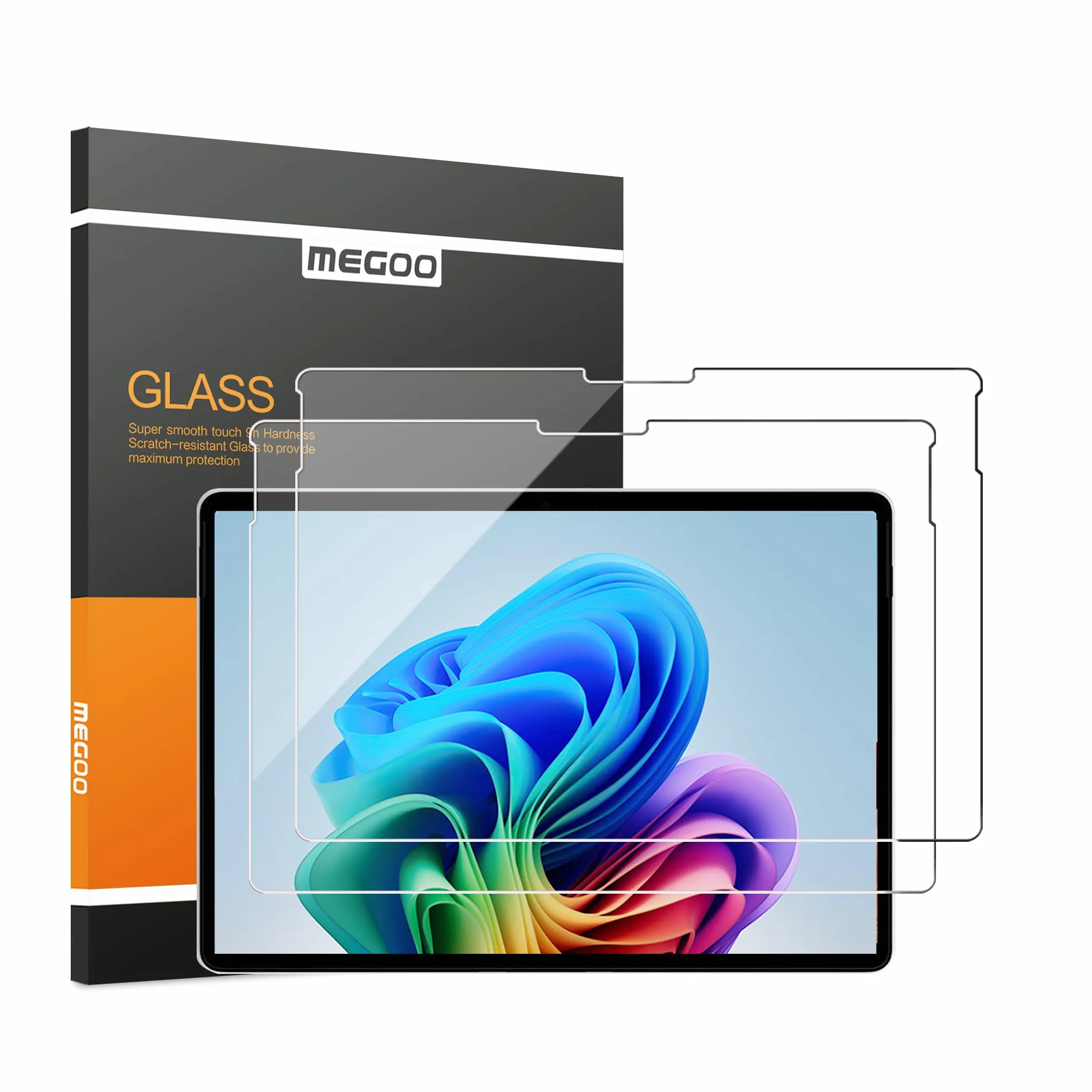 MEGOO Crystal Sense Screen Protector dla Surface Pro 12 cali (2025), ultra-cienkie szkło 9H, HD transparentność, wysoka czułość dotyku, przyjazny dla etui, odporny na ślady palców, 2 sztuki