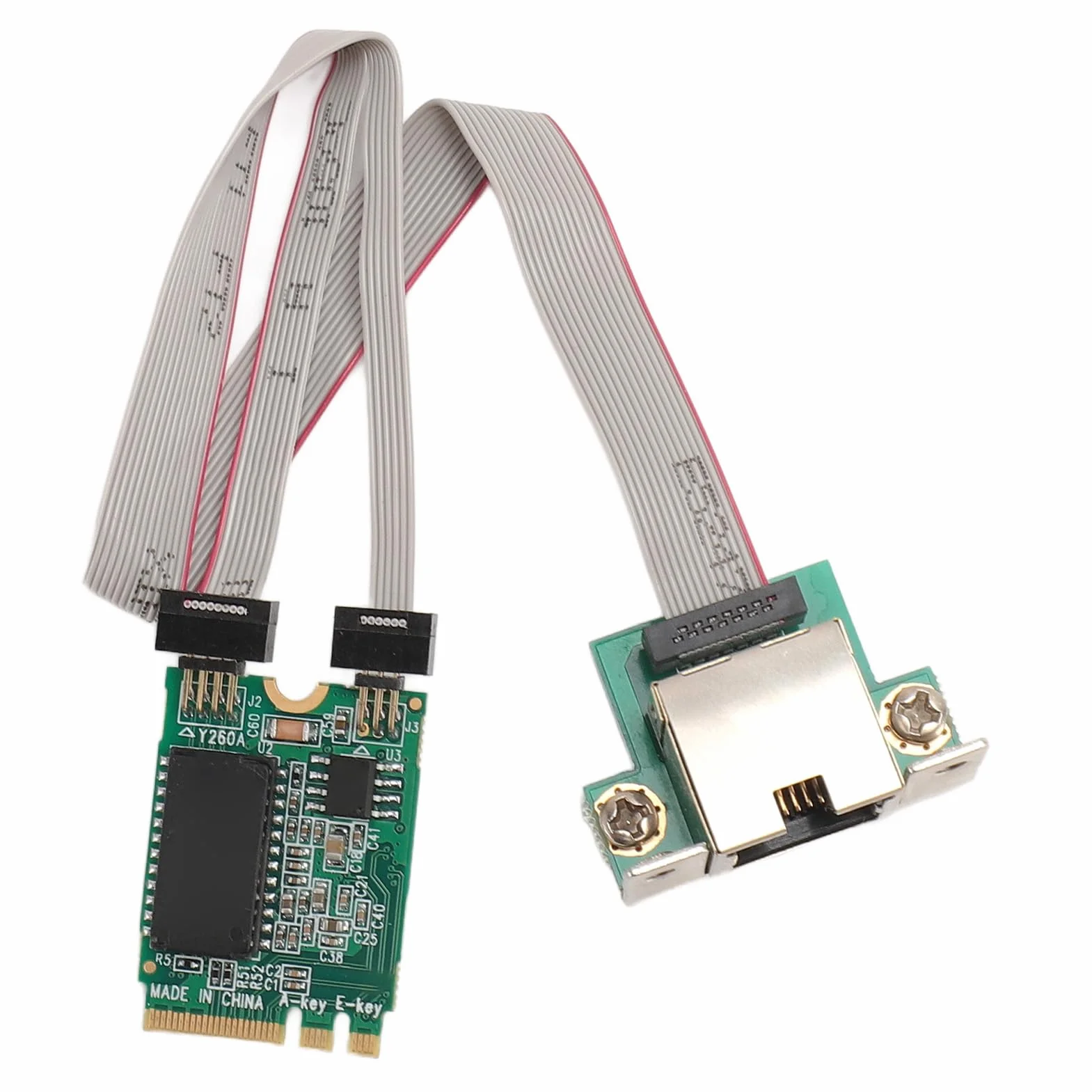 Karta Sieciowa M.2 A E Karta Sieciowa NIC z Wygiętym Wtykiem, Adapter Serwera Gigabit Ethernet, Jednoportowy Adapter Gigabit Serwera NIC M.2 A E I210AT Obsługuje 1000/100/10Mbps,