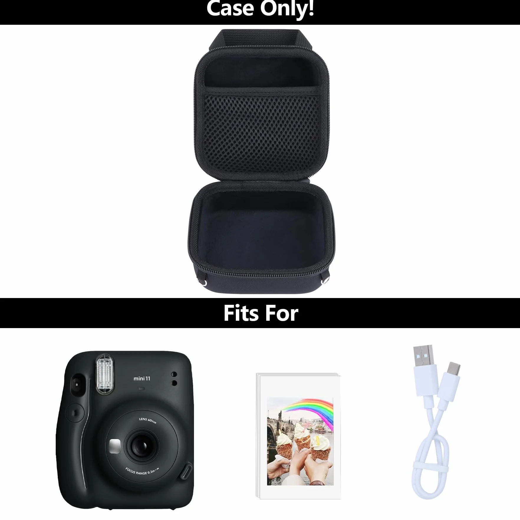 Fujifilm INSTAX Mini 12/11 Twarde Etui Czarne