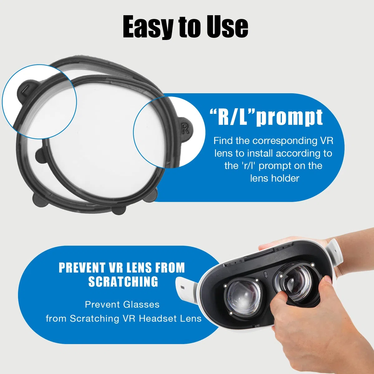 Okulary z filtrem niebieskiego światła do Oculus Quest 2 są wyposażone w ramę ze stopu magnetycznego i akcesoria do soczewek z filtrem niebieskiego światła, które obsługują zmianę soczewek, aby