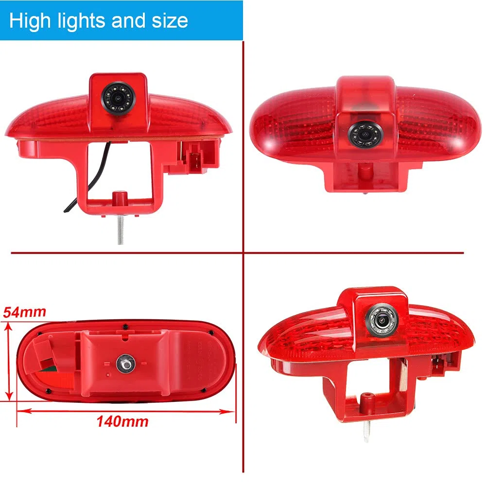 Lampa hamowania HD kamera cofania zestaw z monitorem LCD 4,3", zamiennik kamery cofania do Renault Trafic II III Diesel Petrol FWD FL EL JL JG FG/Opel Vivaro Diesel Petrol Chassis FWD A B C X82 X83 J7