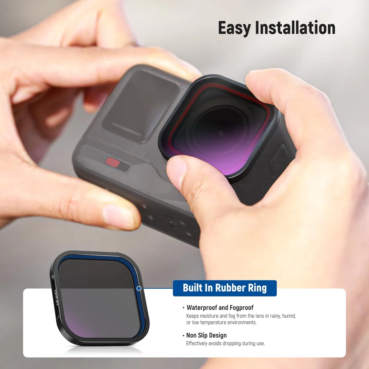 NEEWER Zestaw filtrów ND/PL kompatybilny z Insta360 ACE PRO, 4-pak ND8/PL ND16/PL ND32/PL ND64/PL akcesoria do kamer akcji CPL polaryzacyjny i filtr ND 2 w 1, zestaw filtrów polaryzacyjnych i
