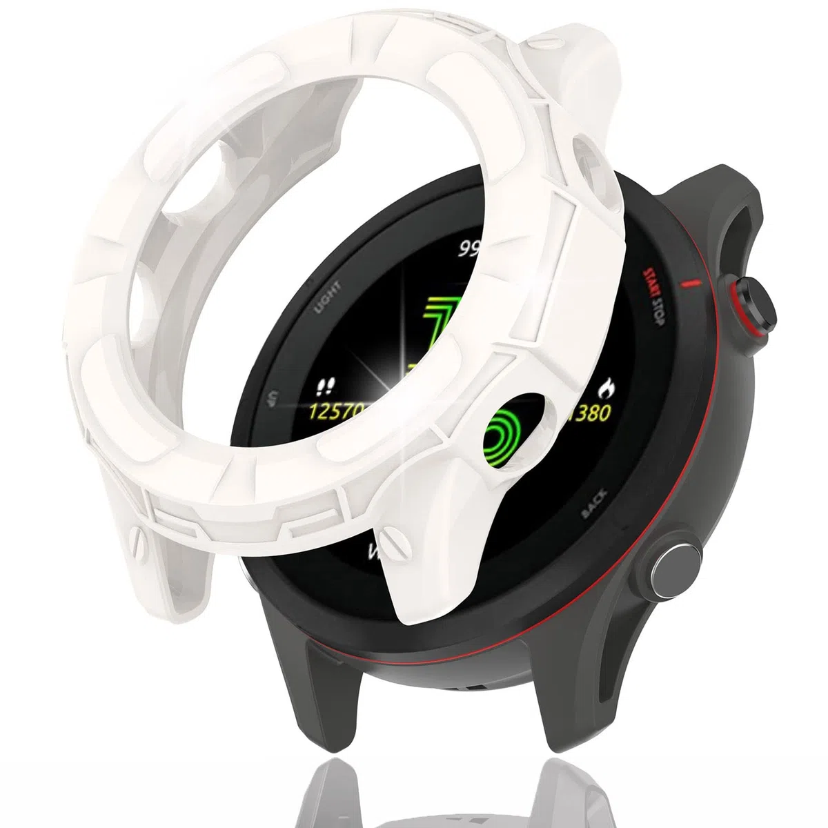 Miimall Etui kompatybilne z Garmin Forerunner 255, miękkie tworzywo TPU, antypoślizgowe, odporne na zużycie, odporne na pot, odciski palców, pełna ochrona, odporne na uderzenia, etui ochronne do