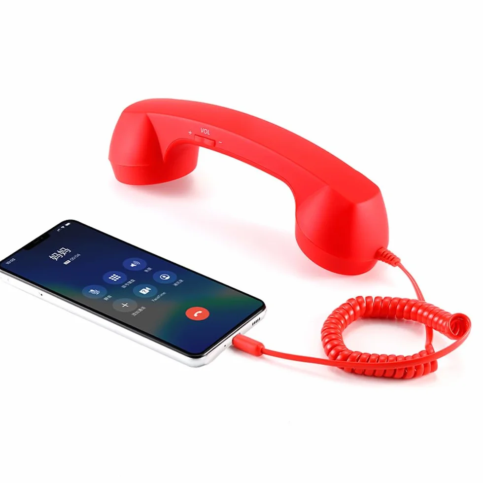 Retro słuchawka telefoniczna odbiorniki słuchawki do telefonu komórkowego z wygodnym połączeniem, port USB-C, z przyciskiem odpowiedzi