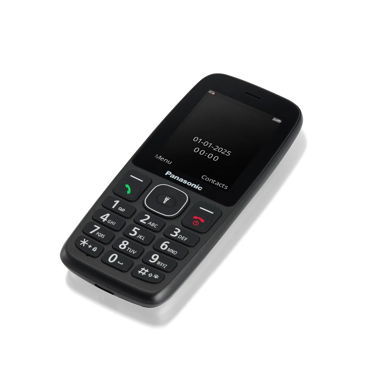 Panasonic KX-TF400EXB Łatwy w Użyciu Klasyczny Telefon 4 G VoLTE, 280 Godzin Czuwania, Ładowanie USB-C, Wyświetlacz 2,4 Cala, Bluetooth, Latarka LED, Aparat, Wodoodporność IP44, Czarny