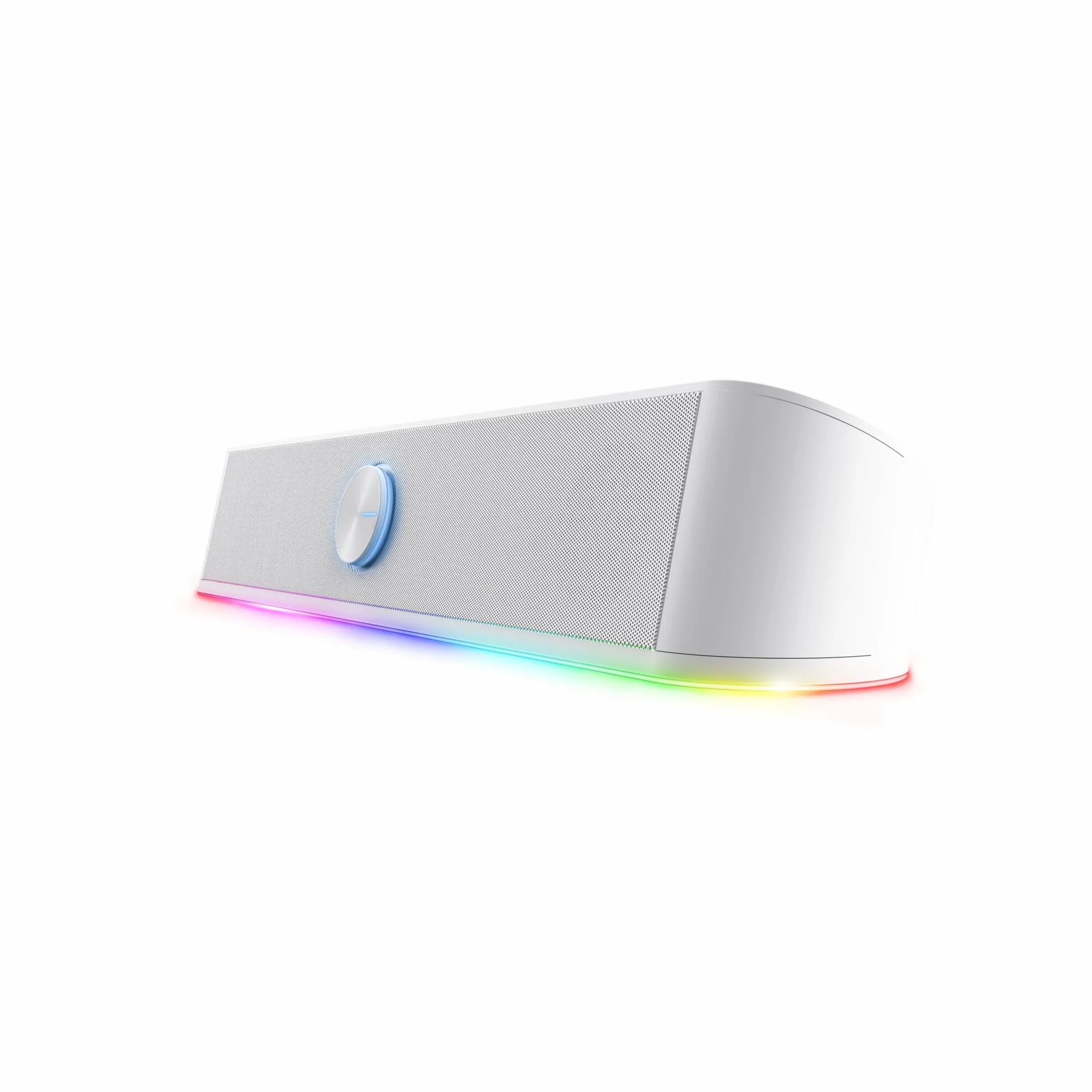 Rhox Soundbar RGB 1619W, Podświetlane Głośniki PC, Moc Szczytowa 12W, Głośnik Stereo USB, Biały