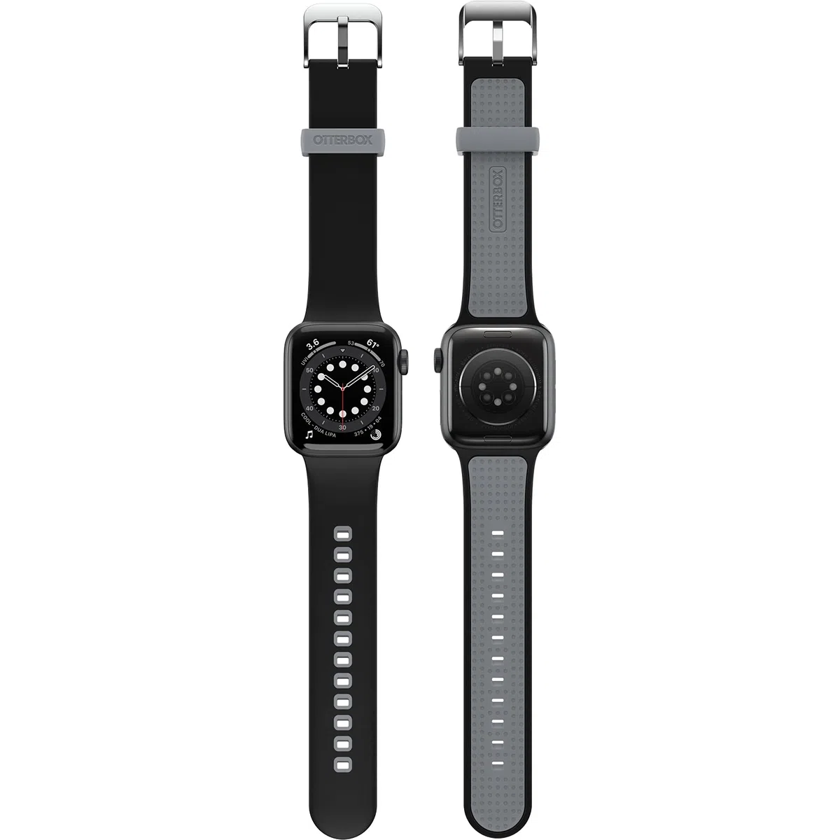 OtterBox Całodzienny pasek do zegarka Apple Watch 40/41/42mm, wytrzymały, miękki w dotyku silikonowy pasek do zegarka Apple Watch, Autobahn Black