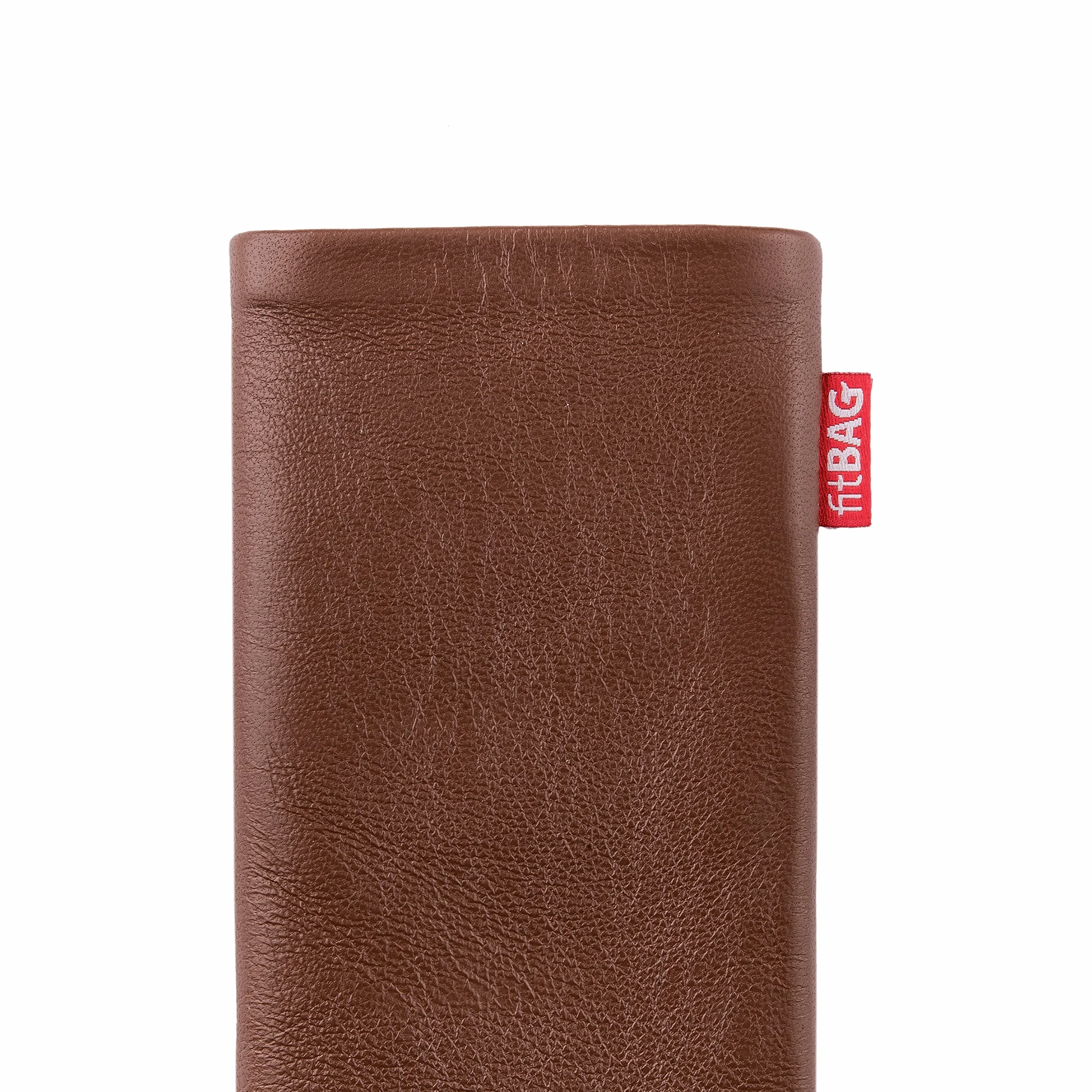 fitBAG Beat Cognac pokrowiec na telefon komórkowy do Onyx Boox Palma 2 pokrowiec z prawdziwej skóry Nappa z wyściółką z mikrofibry | Etui z funkcją czyszczenia | Made in Germany
