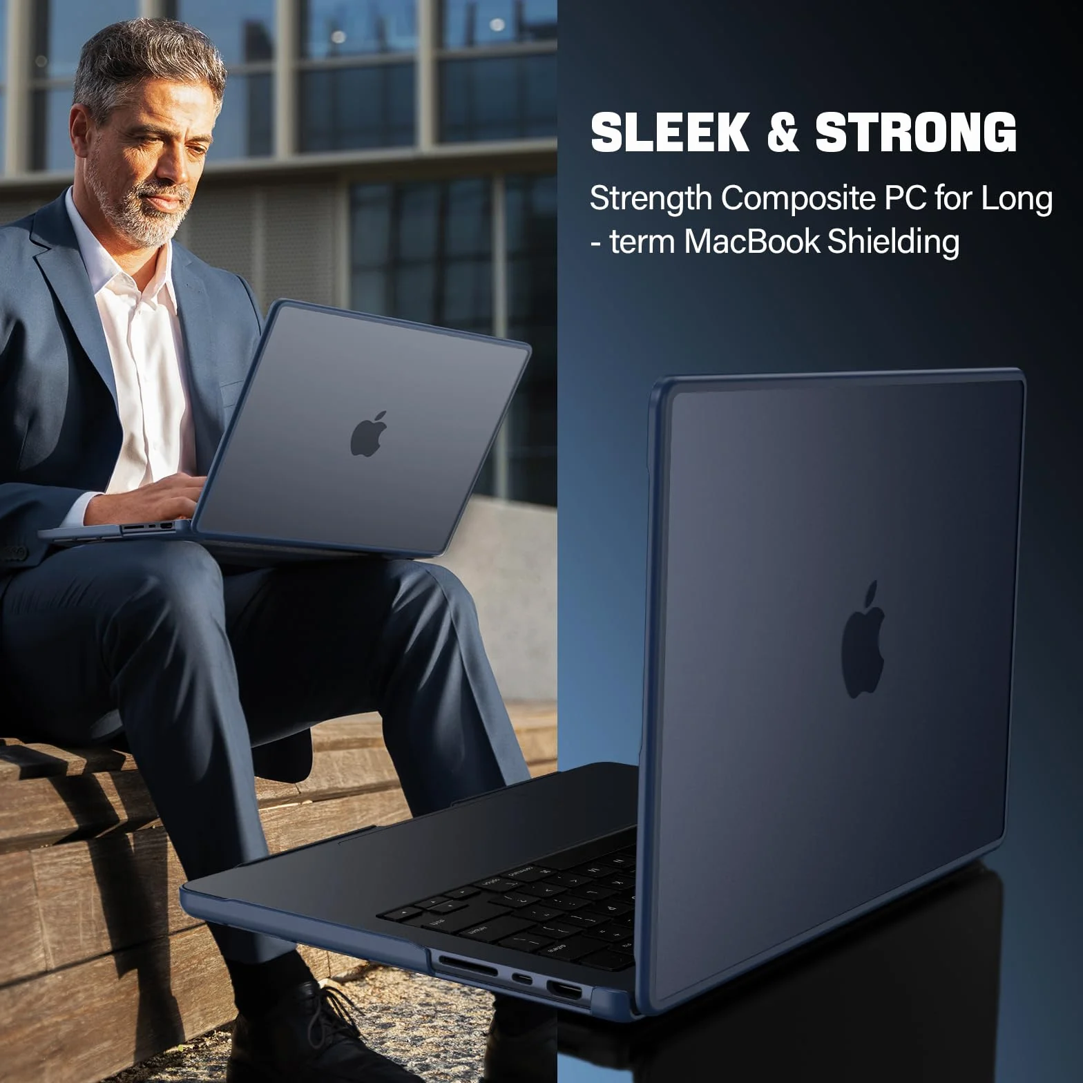 Etui do MacBook Air 13,6 cala M4 M3 M2 2025-2022, model A3240 A3113 A2681, [etui zapobiegające pozostawianiu odcisków palców z odporną na pęknięcia krawędzią z tworzywa TPU], twarde etui