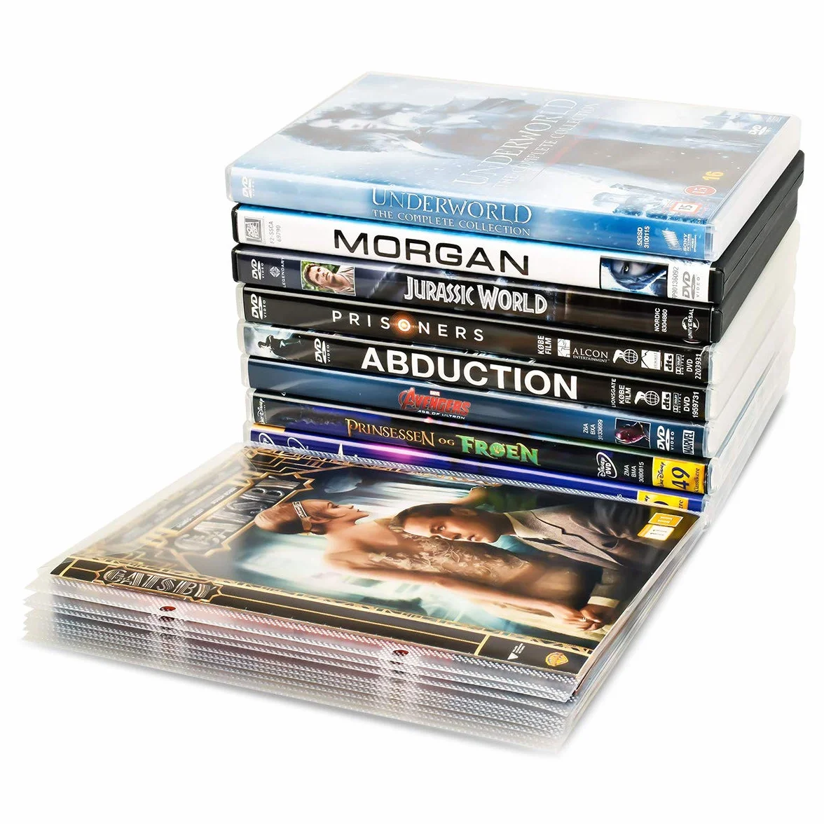 Rękawy DVD z otworami na segregatory plastikowe do przechowywania dysków 100 szt.
