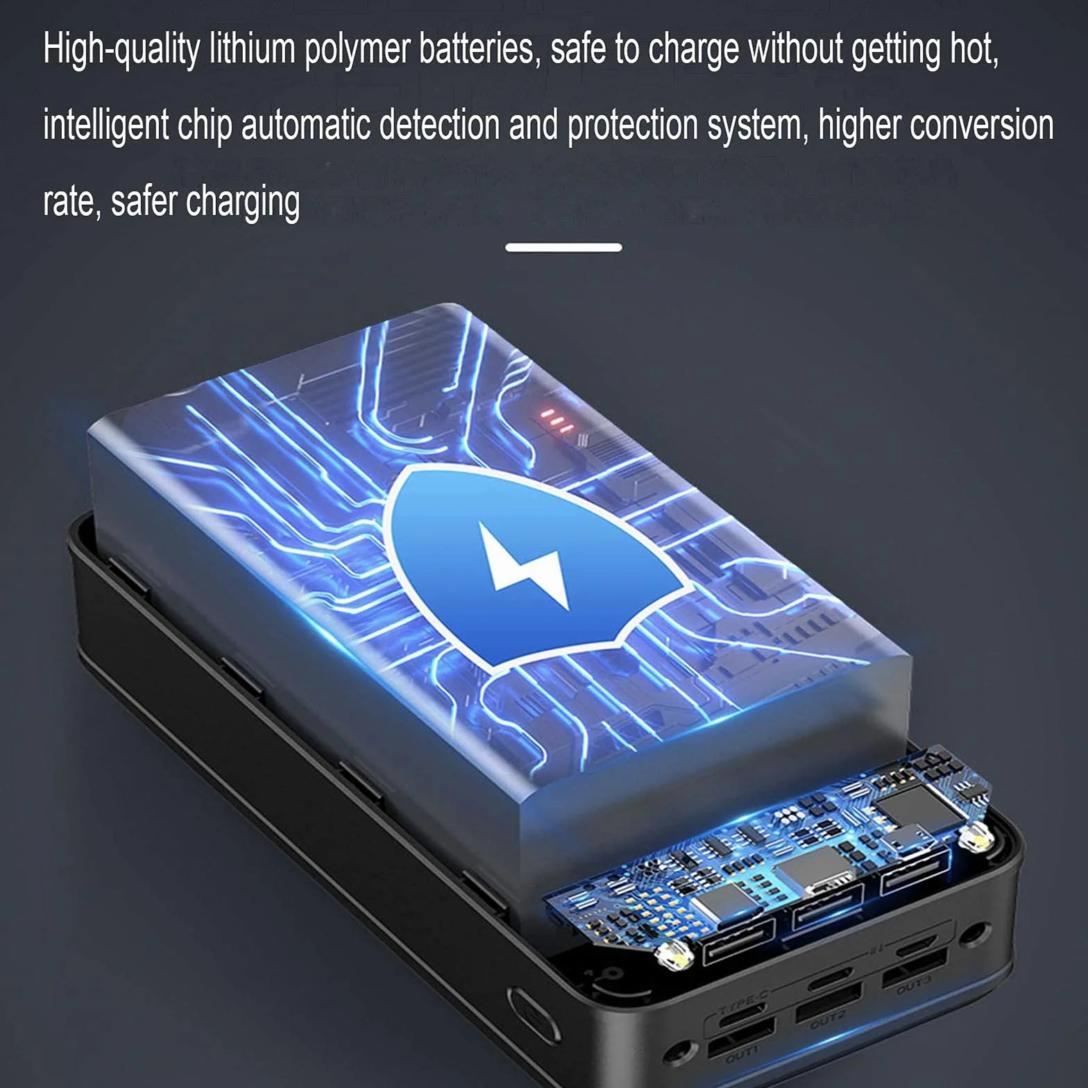 Powerbank 80000 mAh, akumulator USB C z wyświetlaczem LED typu C, szybkie ładowanie, powerbank, przenośna ładowarka, kompatybilna ze smartfonami i tabletami (rozmiar: czarny, kolor: 40000 mAh)
