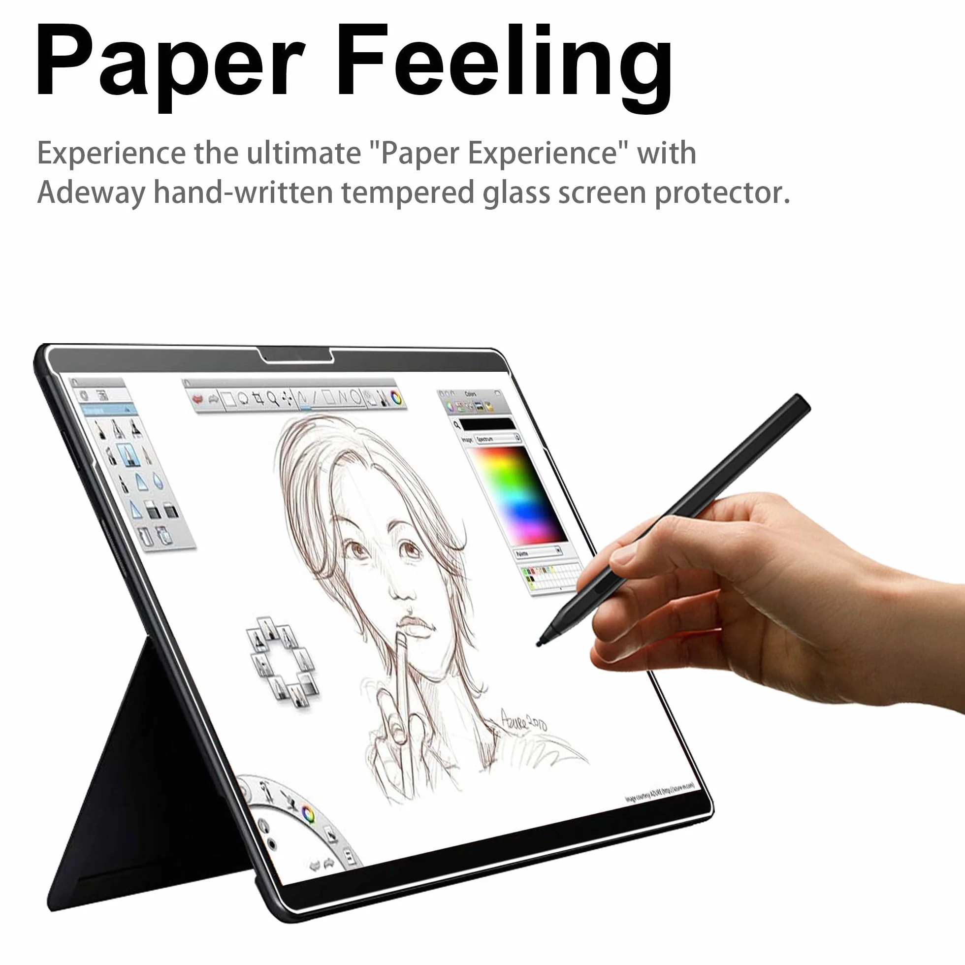 Adeway Ochraniacz ekranu do iPad Air 11 cali (2025 M3 & 2024 M2) - Matowe hartowane szkło do pisania i rysowania, odczucie tekstury papieru, antyrefleksyjne, łatwa instalacja, 2 sztuki w zestawie