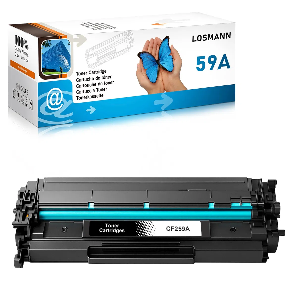 LOSMANN Toner 59A z chipem kompatybilny z HP CF259A CF259X 59X do HP Laserjet Pro MFP M428DW Toner MFP M404DW M406 M304 M428FDN M404N M304N M304DN M304DN M428 M404 M430 (1 czarny)