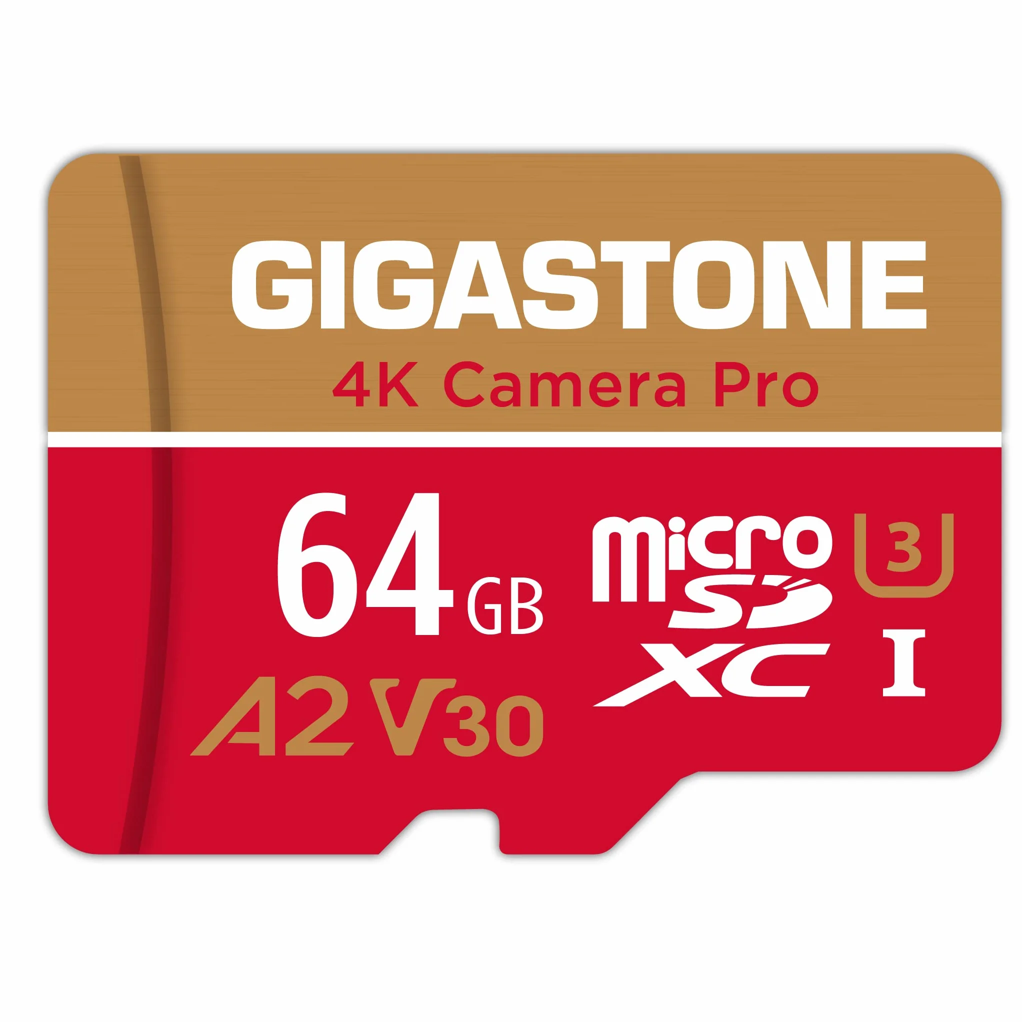 Gigastone Karta pamięci 64 GB Micro SDXC A2 U3 V30 95 MB/s 4K Pro Camera z adapterem SD