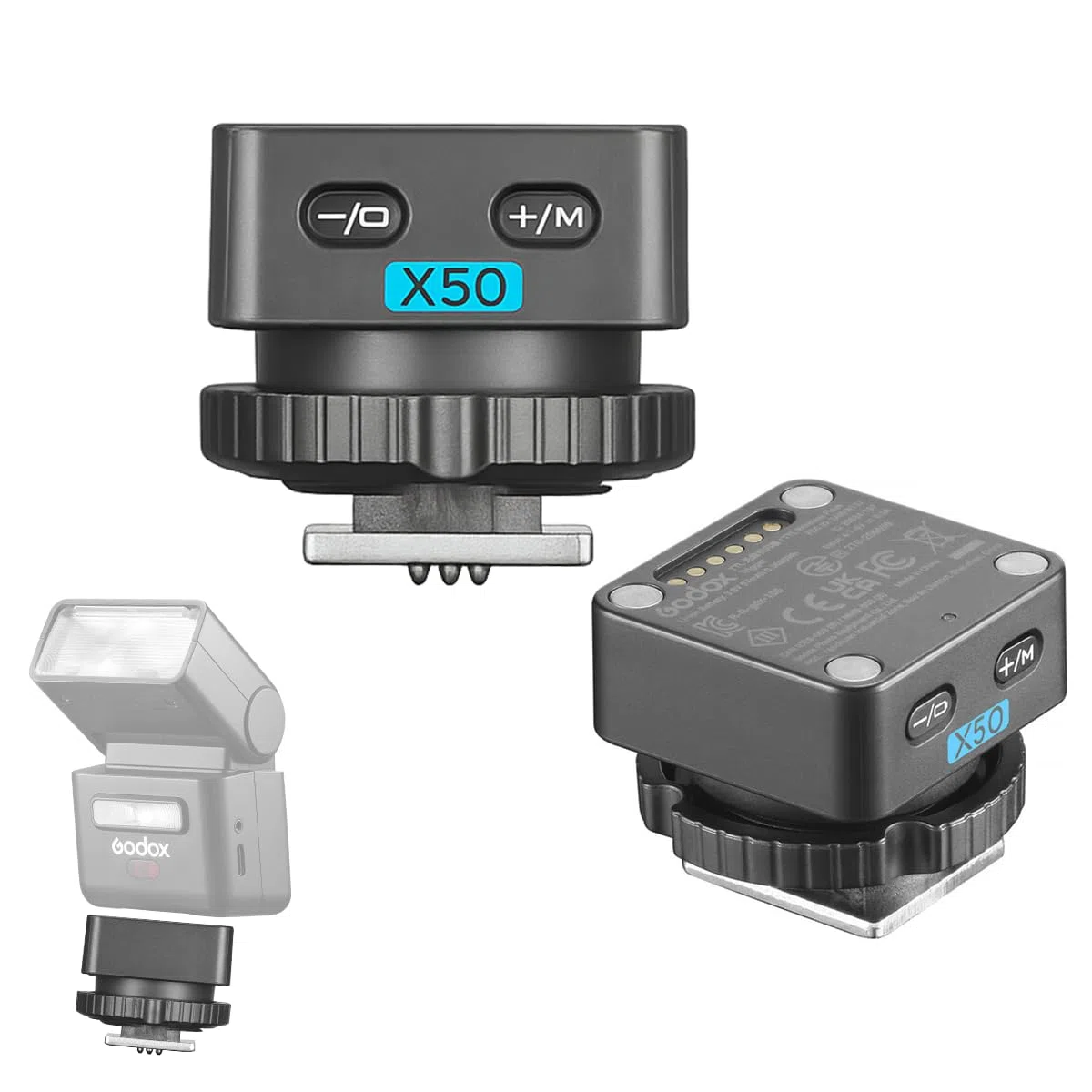 Godox X5O TTL bezprzewodowy wyzwalacz lampy błyskowej do Olympus & Panasonic, nadajnik flash 2,4 GHz do mini flash iT32, wyzwalacz gorącej stopki z obsługą HSS, wbudowana bateria i kolorowy wskaźnik