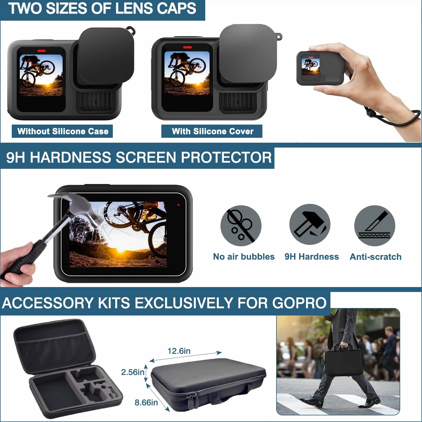 Wodoszczelna obudowa nurkowa do GoPro Hero 13 Black, zestaw akcesoriów