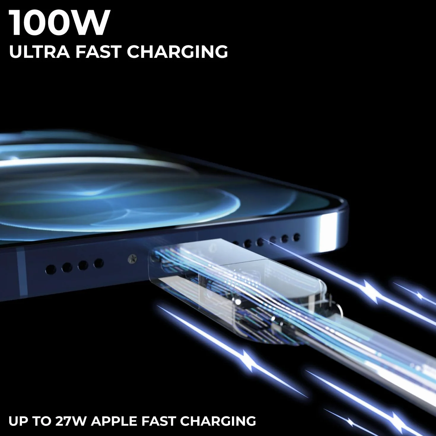 Rolling Square inCharge XL 30 cm - kabel USB typu c, uniwersalny kabel komórkowy, dla mężczyzn, uniwersalna ładowarka do telefonu komórkowego 6 w 1, gadżet techniczny, żółty, kabel Lightning 100 W