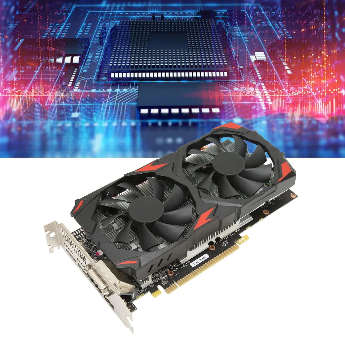 Akozon Karta graficzna RX 580, 8 GB GDDR5 256bit, obsługa 8K 2 wentylatory chłodzące PCI Gaming 16 Express 3.0 do domowego biura z podwójnym DP HDML DVI Plug and Play karty komputerowe