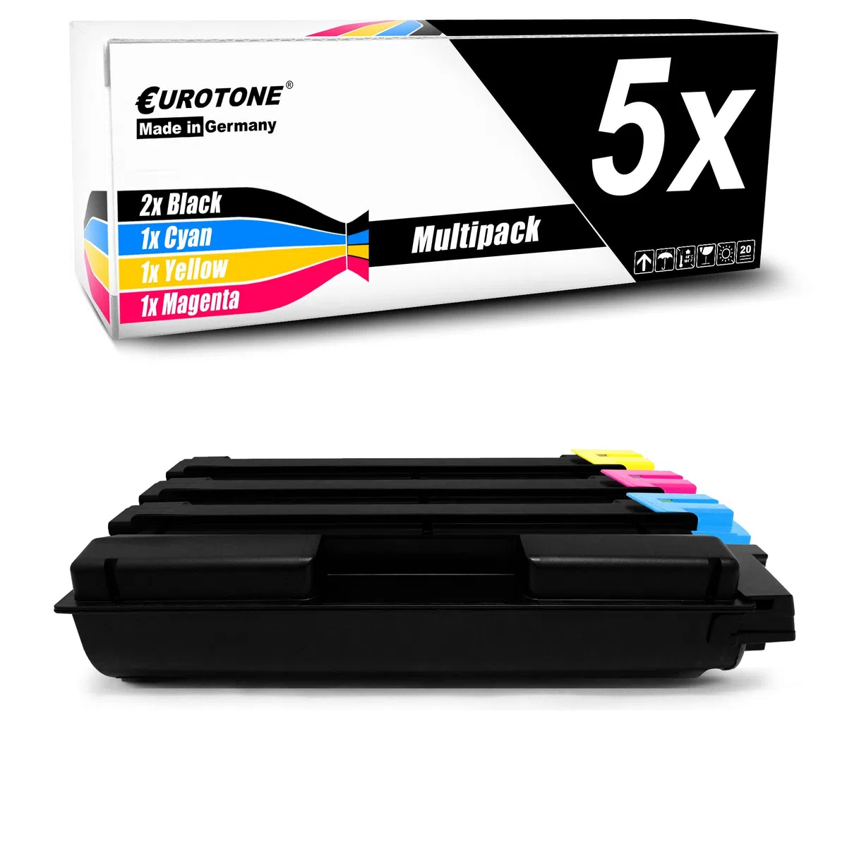 Eurotone Toner XXL w zestawie 5 x toner kompatybilny jako zamiennik do Kyocera Ecosys M6235 M6635 P6235 zastępuje TK-5280