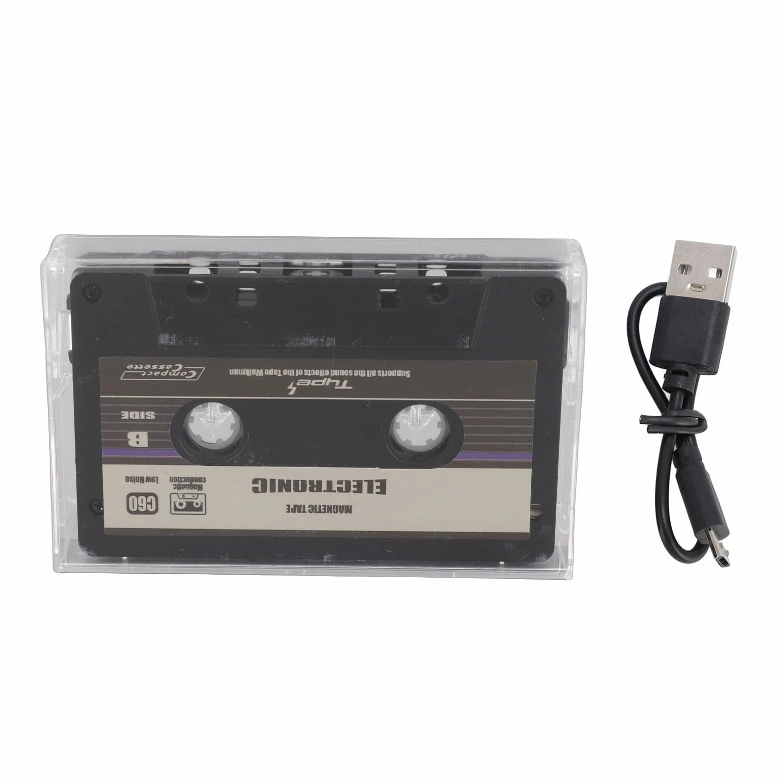 Fdit Samochodowy Adapter do Kaset Bluetooth Stylowy i Przenośny Odbiornik do Płynnego Odtwarzania Muzyki w Pojazdach Konstrukcja Zasilana Przez USB