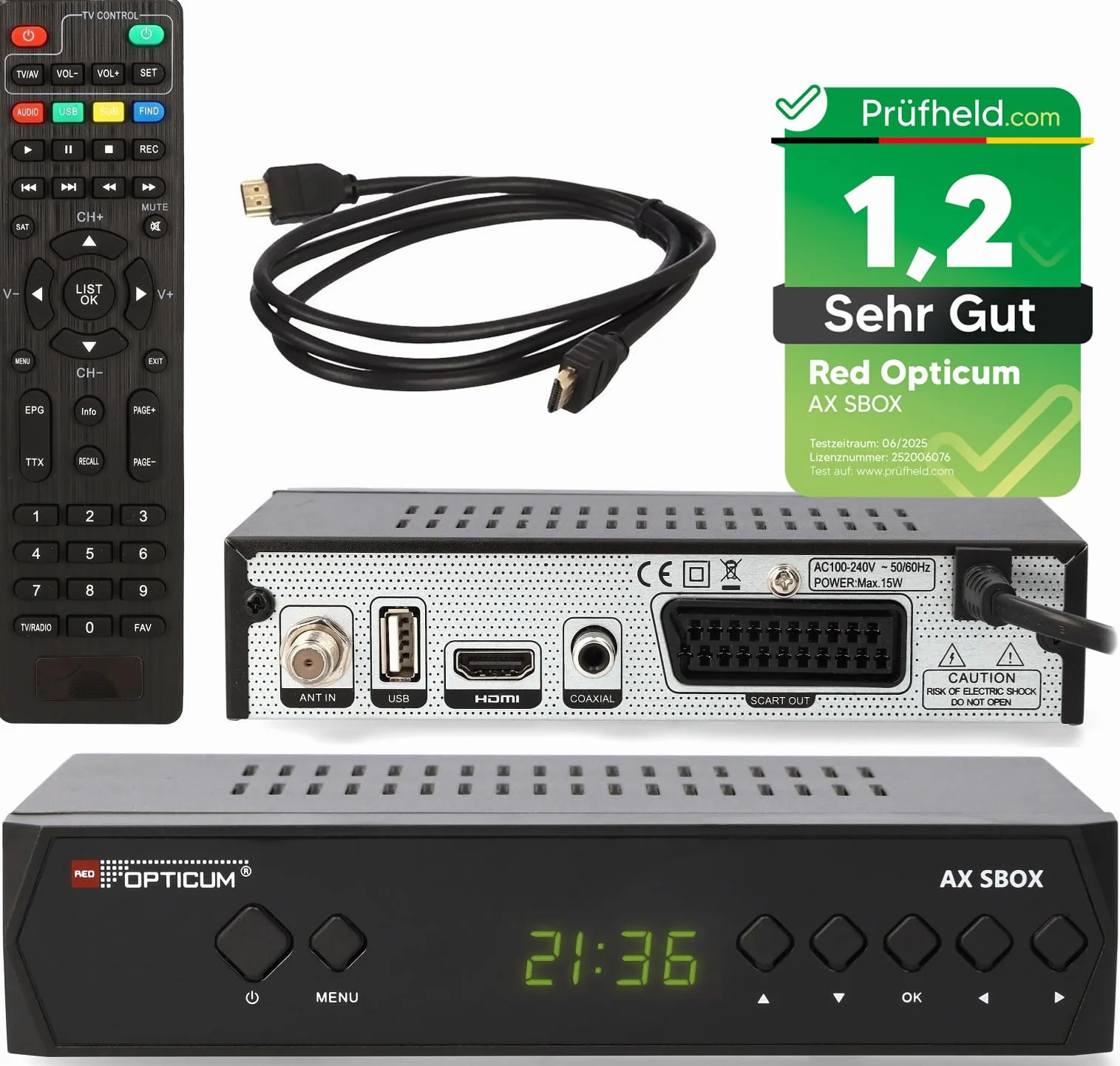 Odbiornik satelitarny Anadol Opticum SBOX 1080p Full HD DVB-S DVB-S2 HDMI SCART UNICABLE