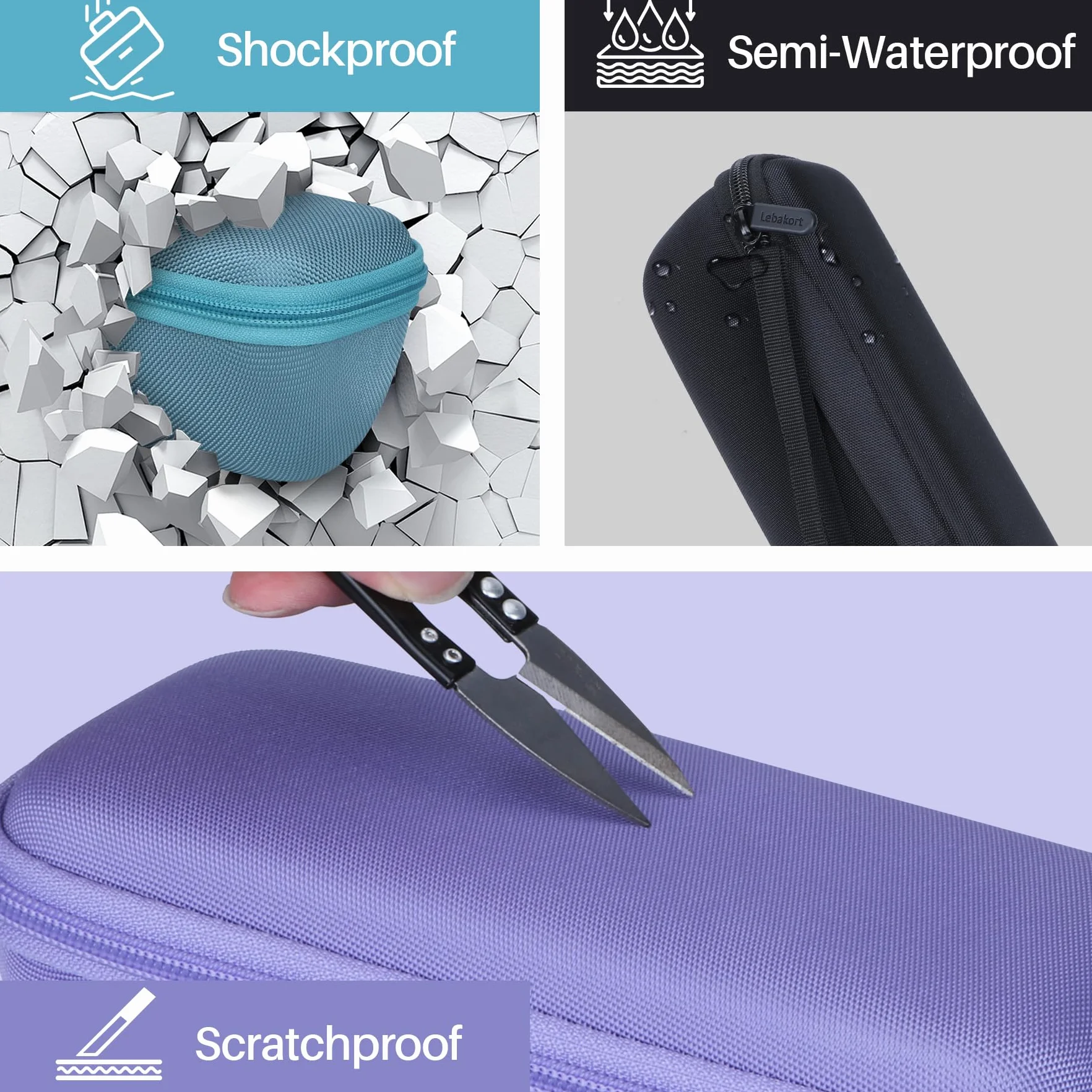 Lebakort Twarde etui do Sonos Roam/Sonos Roam 2 przenośny wodoodporny głośnik Bluetooth, czarny