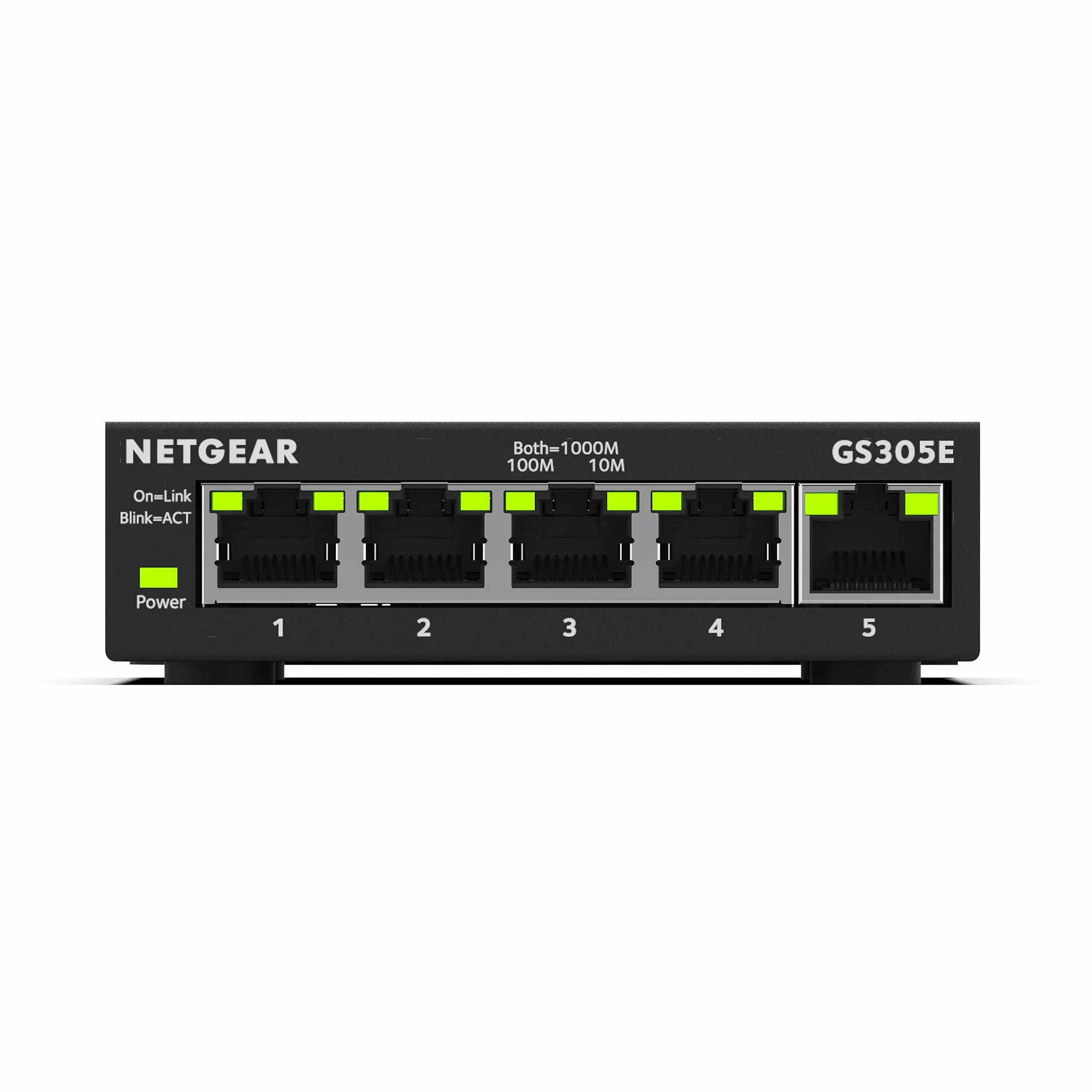 NETGEAR Przełącznik zarządzalny GS305E 5-portowy Gigabit Ethernet LAN Plus (Plug-and-Play, zarządzalny, IGMP Snooping, QoS, VLAN, bez wentylatora, solidna metalowa obudowa), czarny