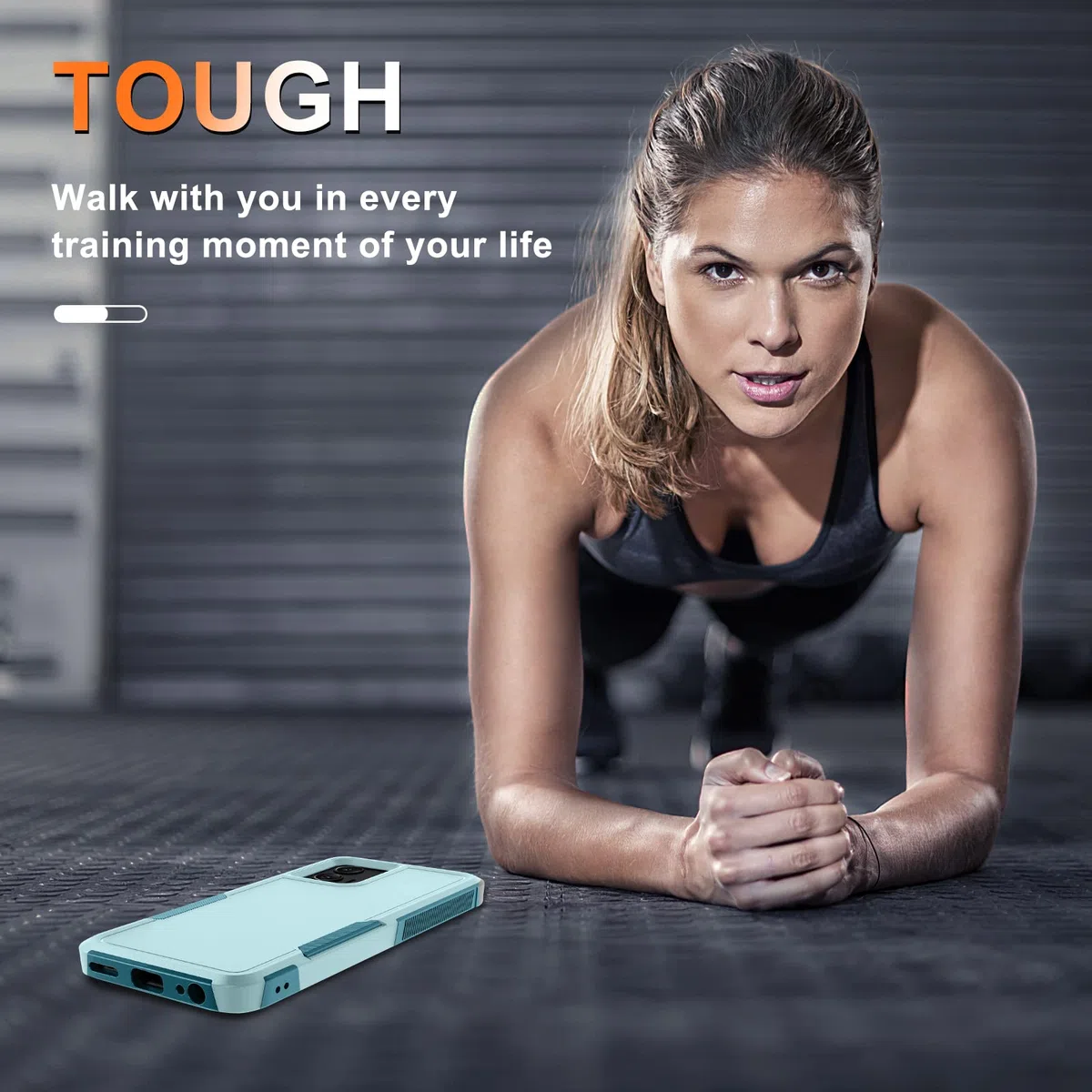 Etui kompatybilne z Moto G Power 5G 2024, wytrzymałe, odporne na wstrząsy etui na telefon z paskiem do smyczy, osłona ekranu ze szkła hartowanego, miętowo-zielone