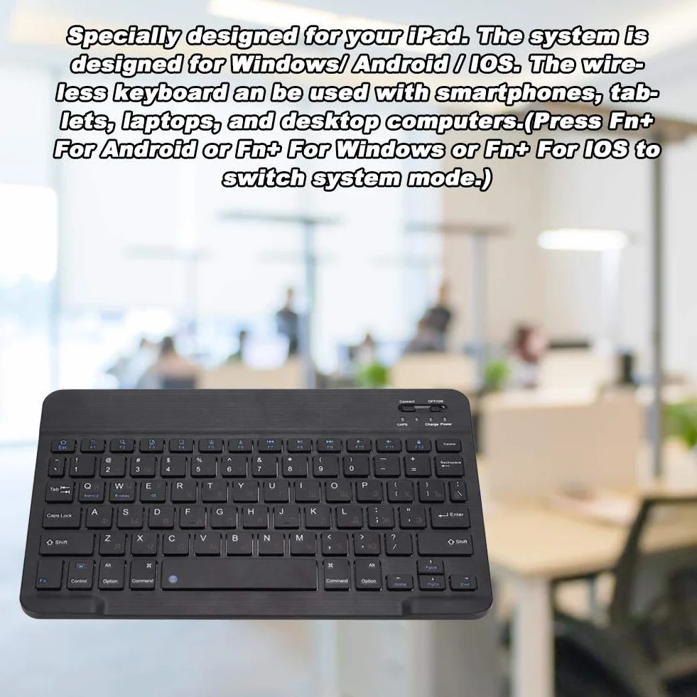Bezprzewodowa klawiatura Bluetooth Mavis Laven, uniwersalna, przenośna, ultracienka, rosyjska klawiatura Bluetooth do tabletu, smartfona, kompatybilna z systemem iOS/Windows/Android, 25 cm