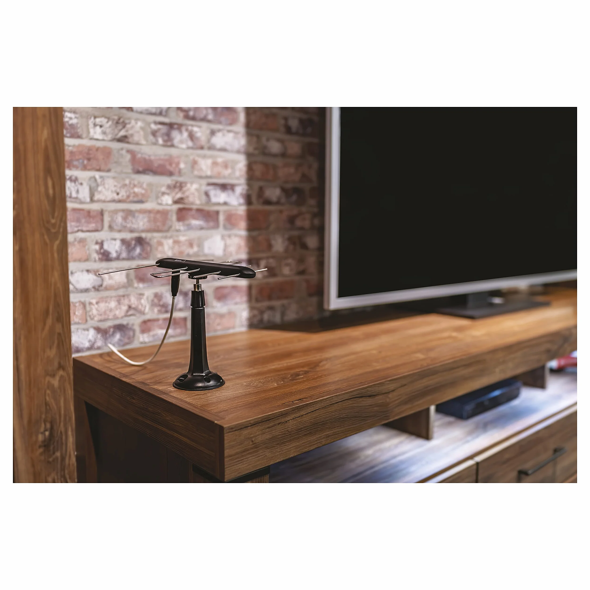 EMOS antena telewizyjna DVB-T2 uniwersalna wewnątrz zewnątrz filtr 5G wzmacniacz HDTV Full-HD 0-80 km