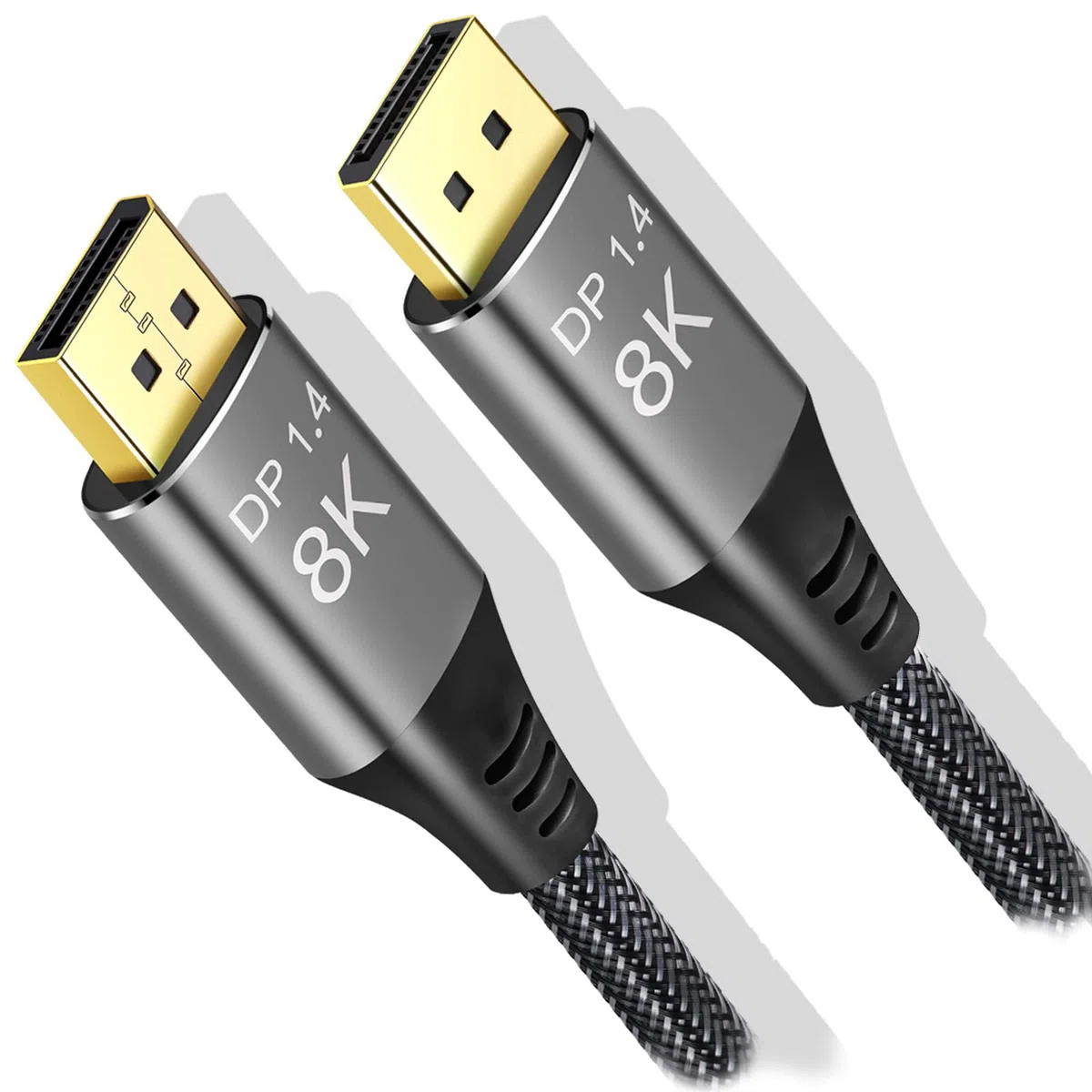 Kabel DisplayPort 8K do Displayport 1,4 7 m, Ultra HD 4K przy 144 Hz, 8K przy 60 Hz, HBR3 (rozdzielczość 7680 x 4320), szybki 32,4 Gb/s, nylonowy pleciony długi kabel DisplayPort 1.4