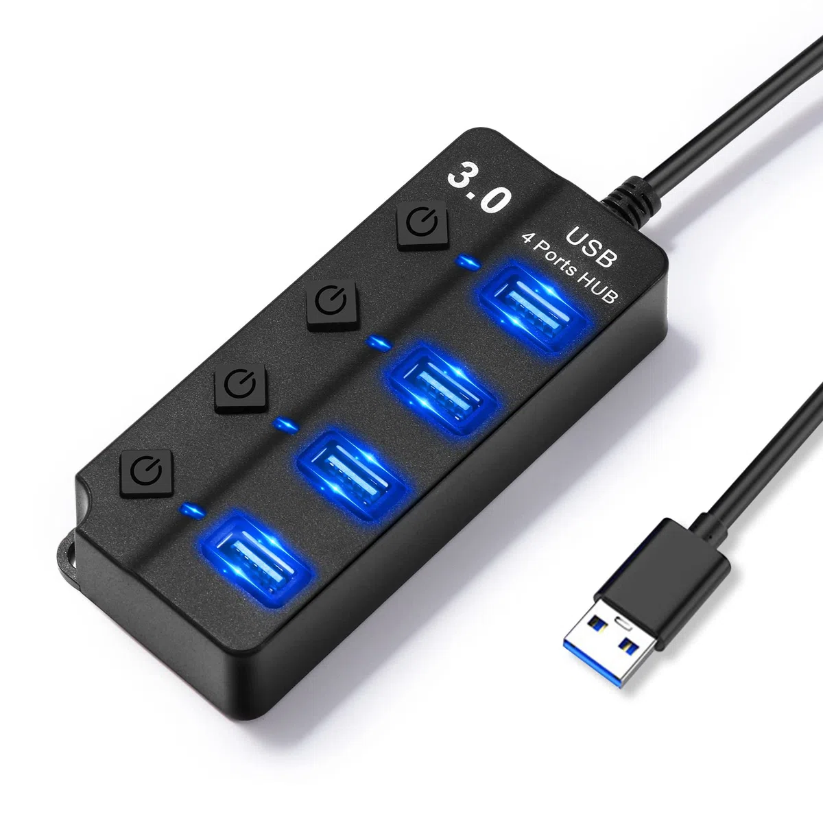 Hoppac Hub USB 3.0 i 2.0, 1 Port USB 3.0 i 3 Porte USB 2.0, Adapator z Lampką LED