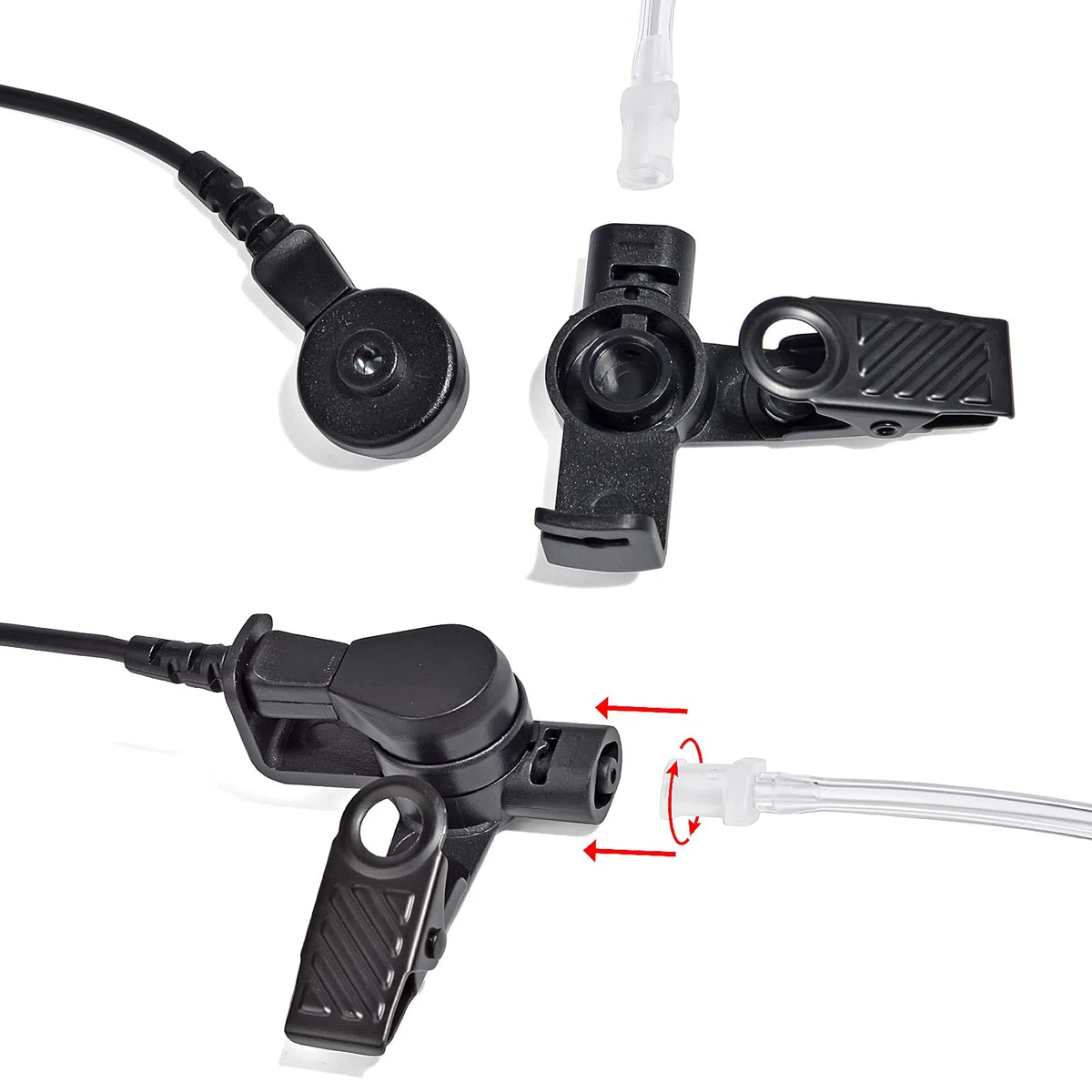 HYS Słuchawki Covert z rurką akustyczną, PTT i mikrofonem bezpieczeństwa, kompatybilne z Baofeng BF-888S UV-5R Kenwood Quansheng UVK5 K6 Walkie Talkie (5E)