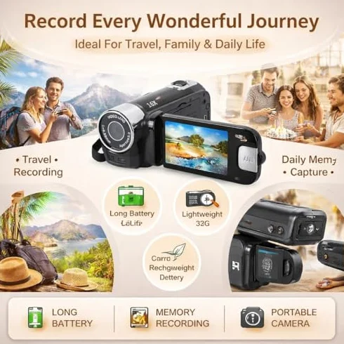 Kamera 4K Vintage 48MP Retro Camera DV 2.7in Rotatable Ekran 16x Cyfrowy Zoom USB
