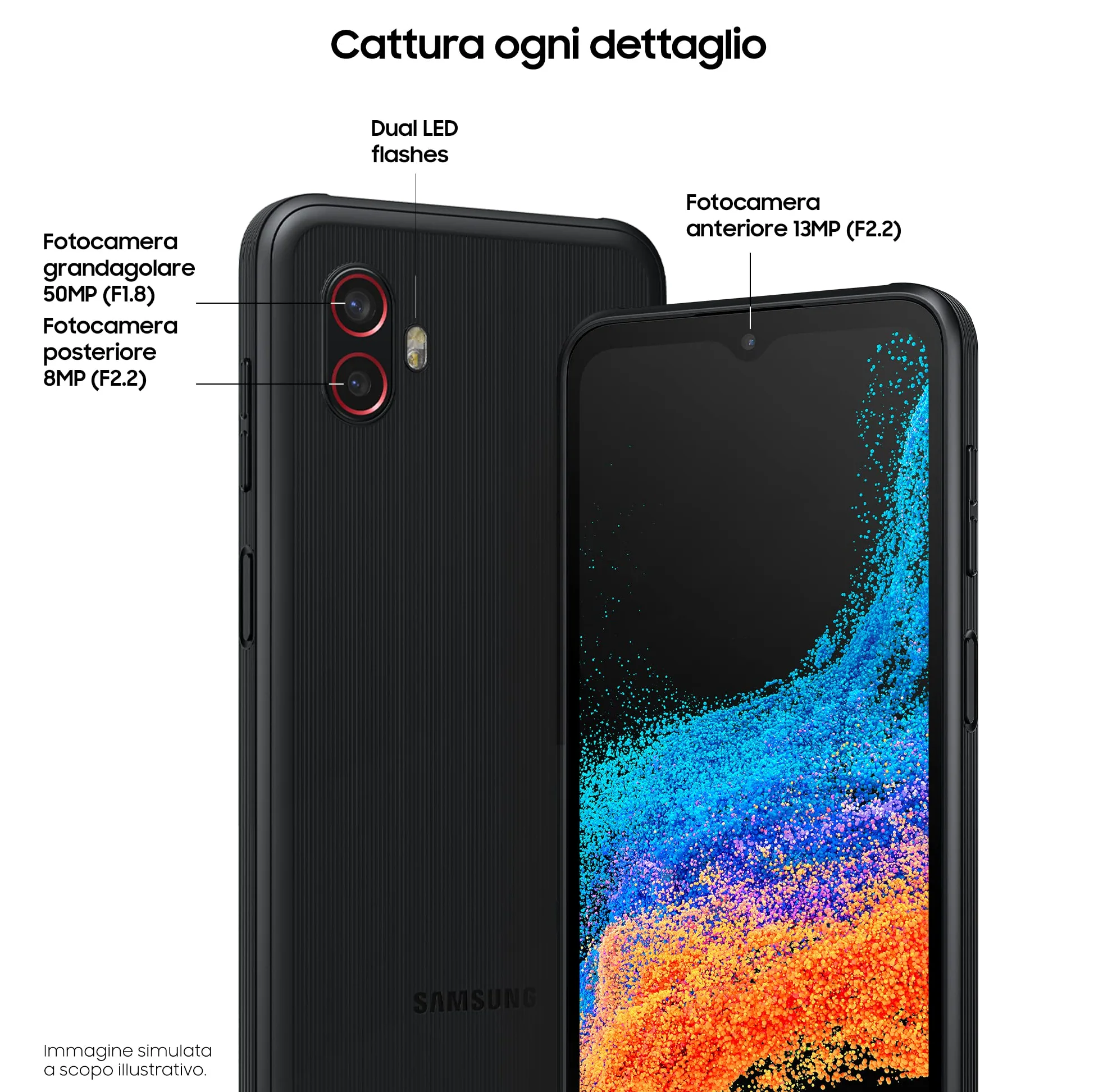 Samsung Galaxy XCover 6 Pro Wodoodporny smartfon z Androidem, wyświetlacz 6.6'', 6 GB pamięci RAM i 128 GB1 Rozbudowana pamięć wewnętrzna 2, bateria 4.050 mAh3, czarny [Wersja włoska]
