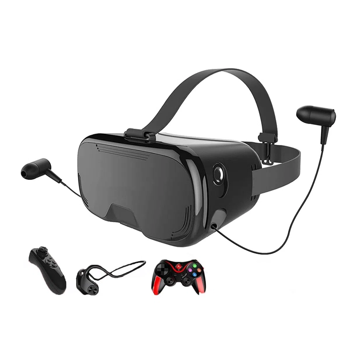 Zestaw słuchawkowy VR, zestaw słuchawkowy z wirtualnej rzeczywistości, okulary 4D VR do filmów i gier wideo - okulary wirtualnej rzeczywistości okulary VR kompatybilne z telefonami w zakresie 4,5-6,7" (kolor: B)