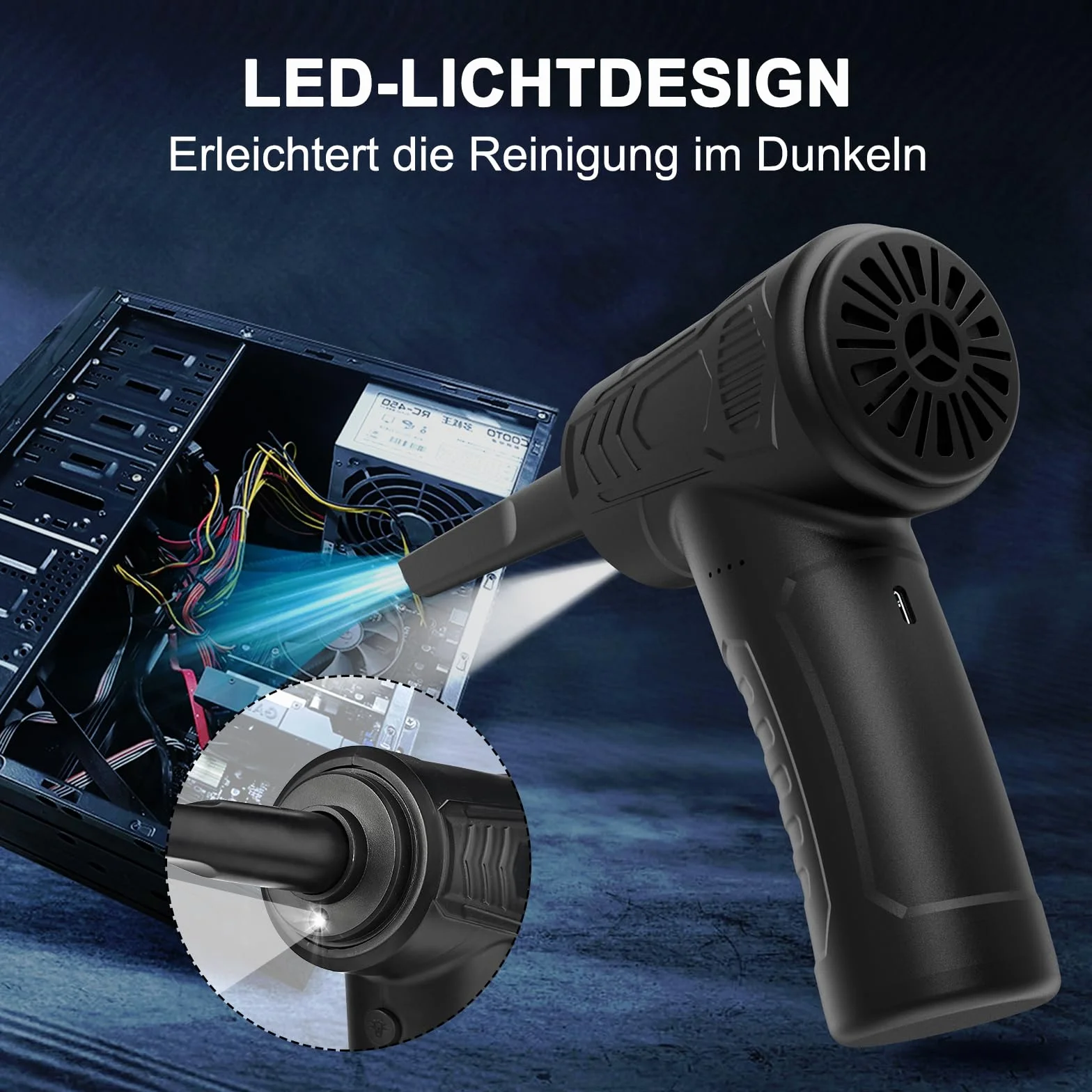 Faburo AGFAYF0810-GE1-DE 3-biegowa 51000 obr/min 7600 mAh LED szybkie ładowanie USB