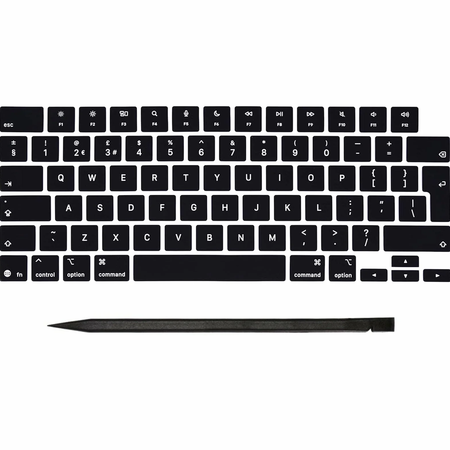 Wymienne nasadki klawiszy do MacBooka Air i Pro/Max (M4 M5) 33.0 cm 14 cali 15'' 16'' A3240 A3241 A3448 A3449 A3434 A3428 A3429 (2025-2026) rok (czarne, UK)
