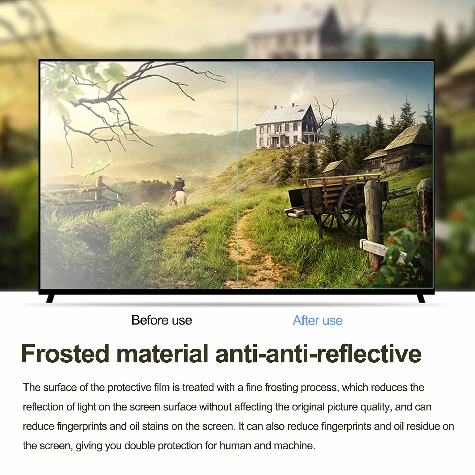 Ochrona ekranu przed oślepianiem, filtr przeciwodblaskowy do ekranu telewizora - bez odcisków palców, do LCD, LED, 4K OLED i QLED HDTV, 65" 1429 * 804