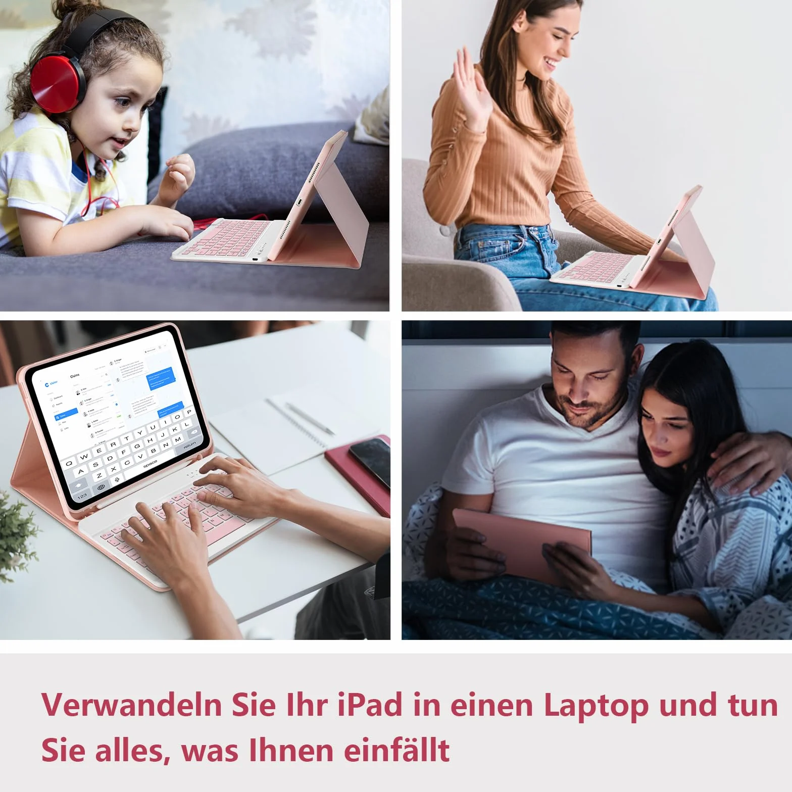 Etui z klawiaturą do iPada A16 11 generacji 2025/10 Generation 2022, bezprzewodowa Bluetooth, QWERTZ niemiecki