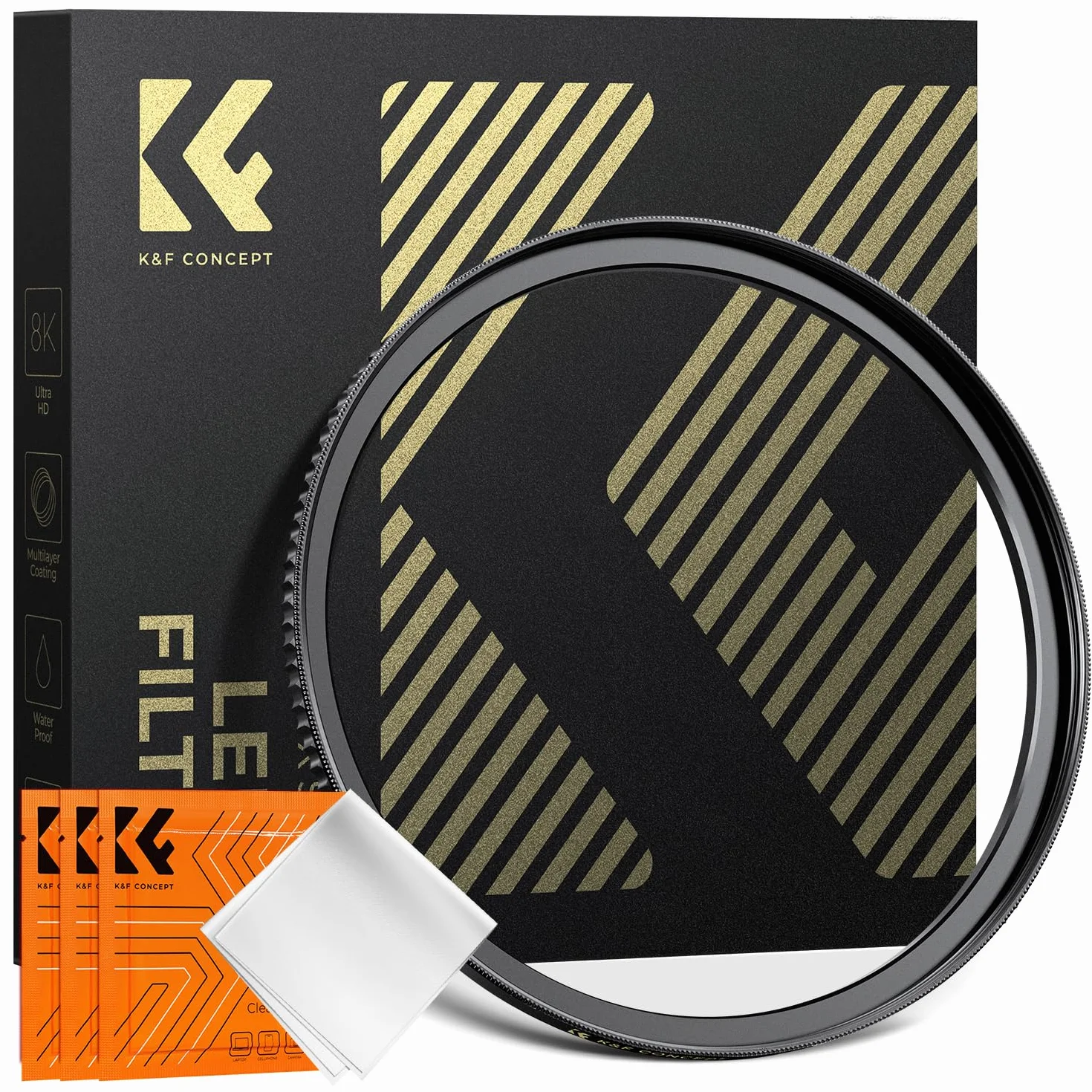 K&F Concept Pierścieniowy adapter filtra 77mm na 82mm, wykonany z mosiądzu CNC, pasuje do obiektywów 77mm z instalacją filtra 82mm