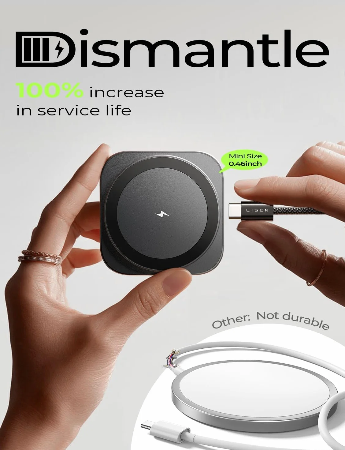 LISEN Stacja ładująca do Apple Watch i iPhone [Super Przenośna] MagSafe Stacja Ładowania, 2026 Podróżna Bezprzewodowa Ładowarka do iPhone 17 16 15 14 13 12 Pro Max